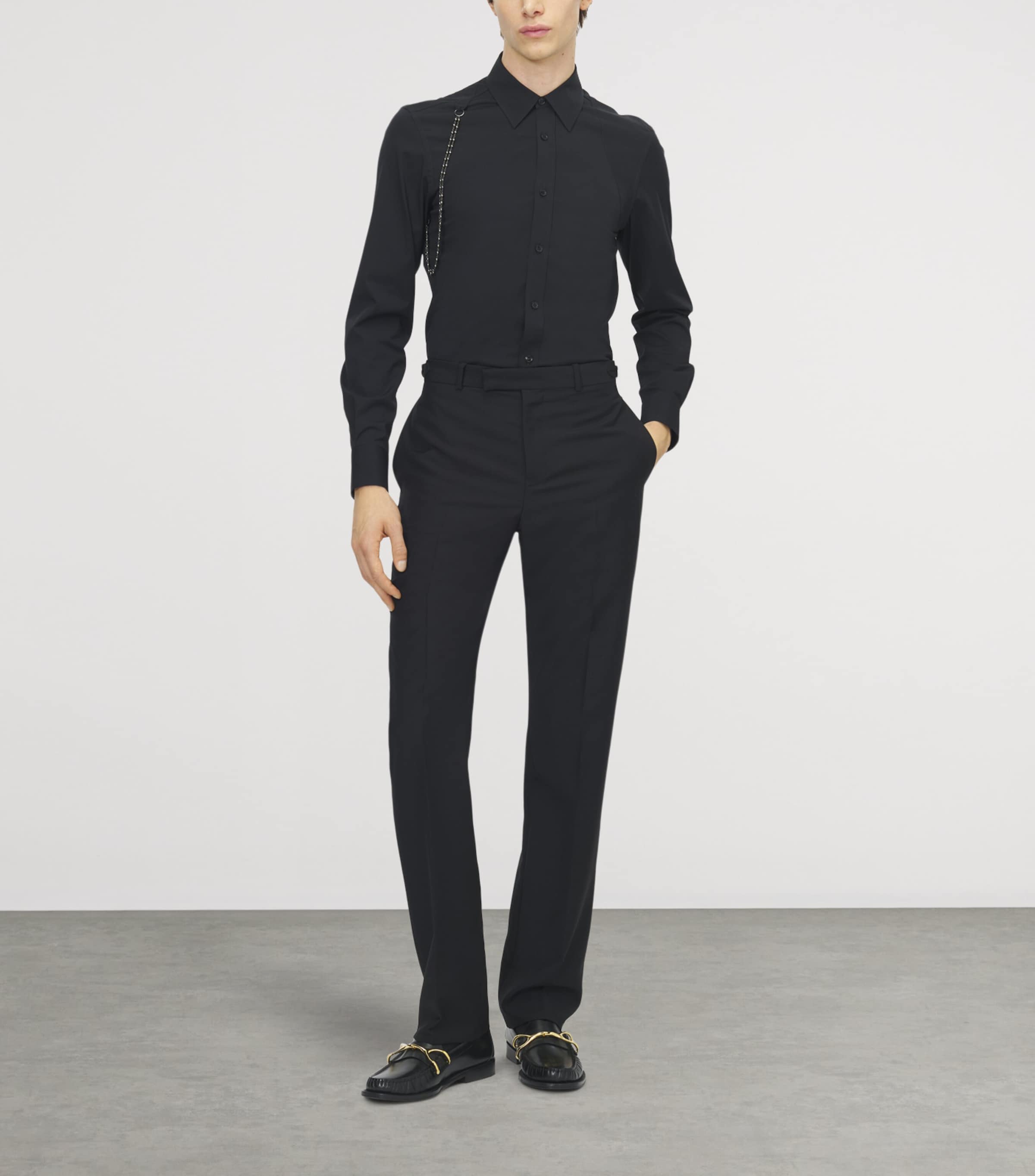 McQueen Mens Chain-Embellished Shirt Image 2