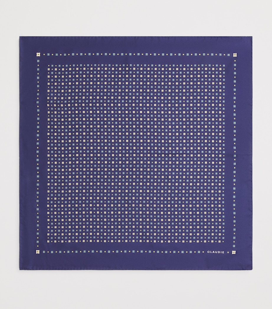 Silk Printed Scarf BLUE PRINT Image 3