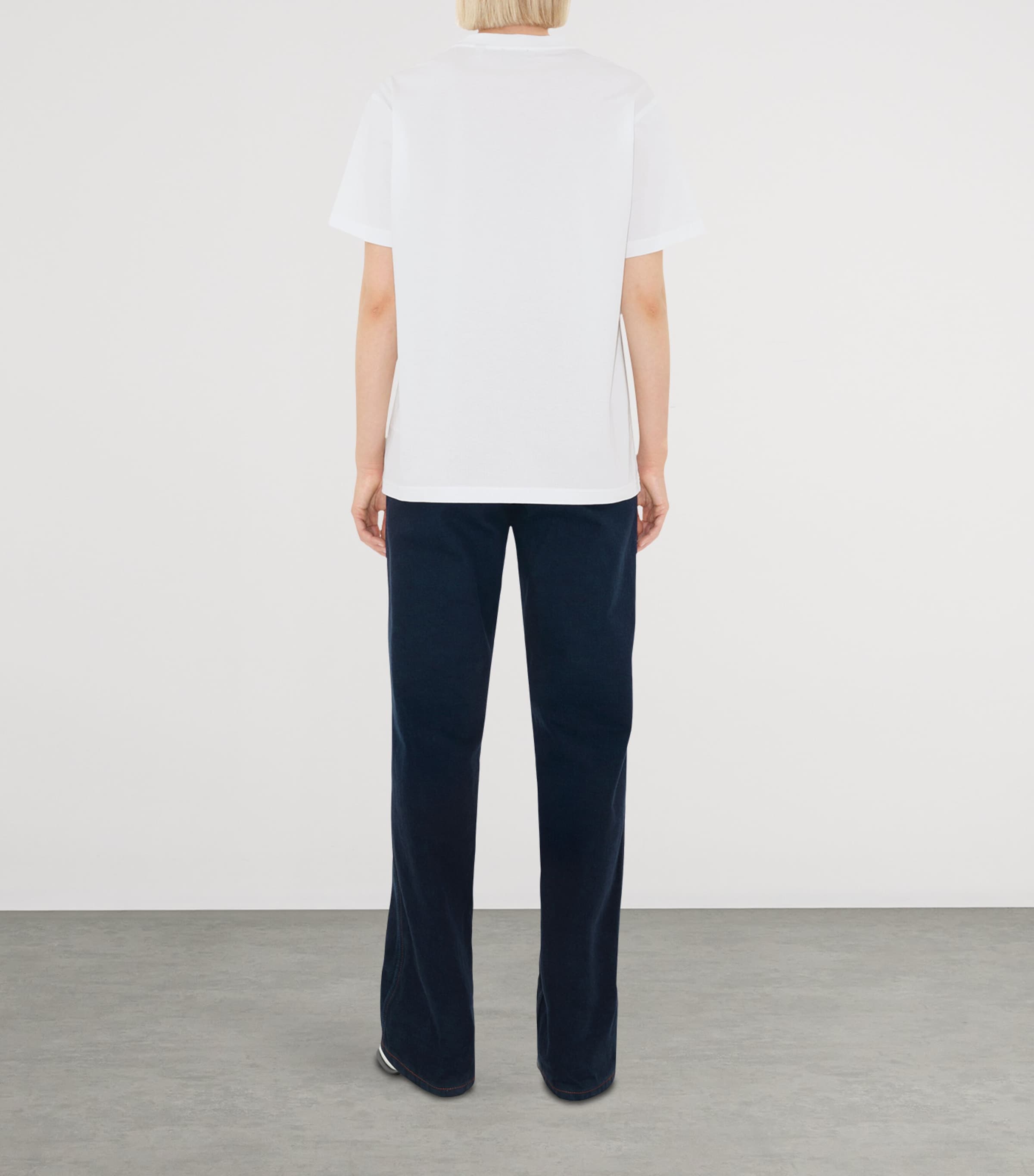 Cotton Check-Pocket T-Shirt WHITE Image 4