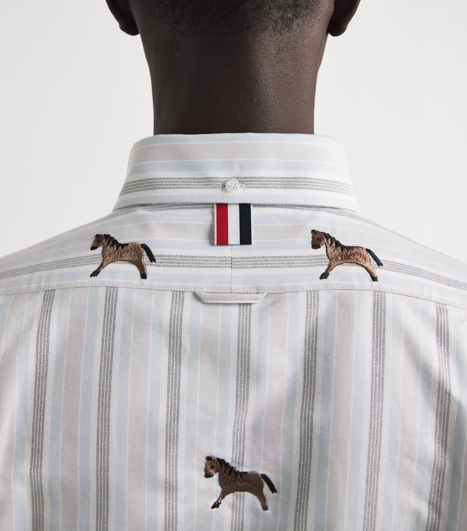 Cotton Embroidered Oxford Shirt MEDIUM BLUE Image 6