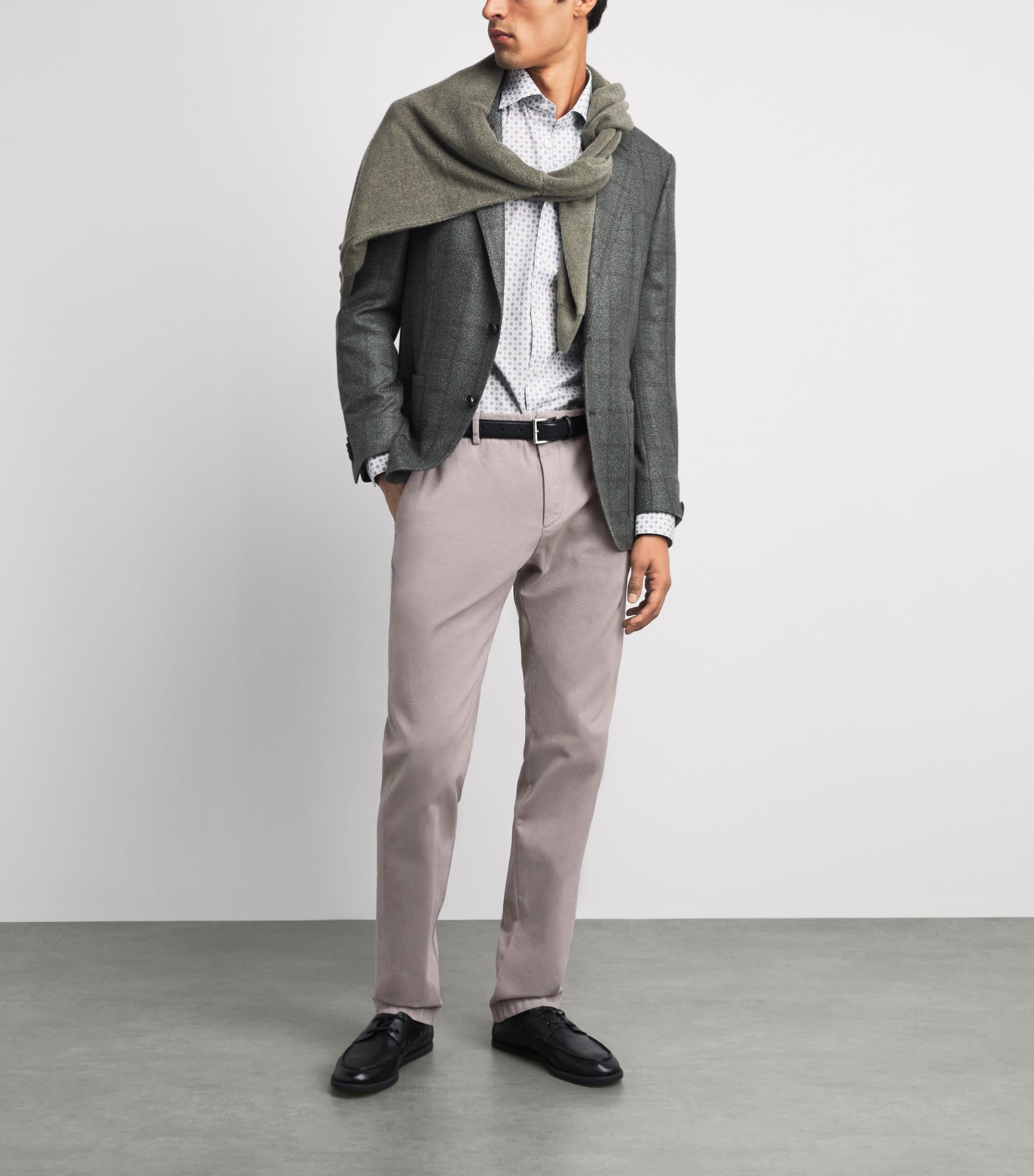Paul & Shark Mens Cotton-Cashmere Straight Chinos Fungo Image 2