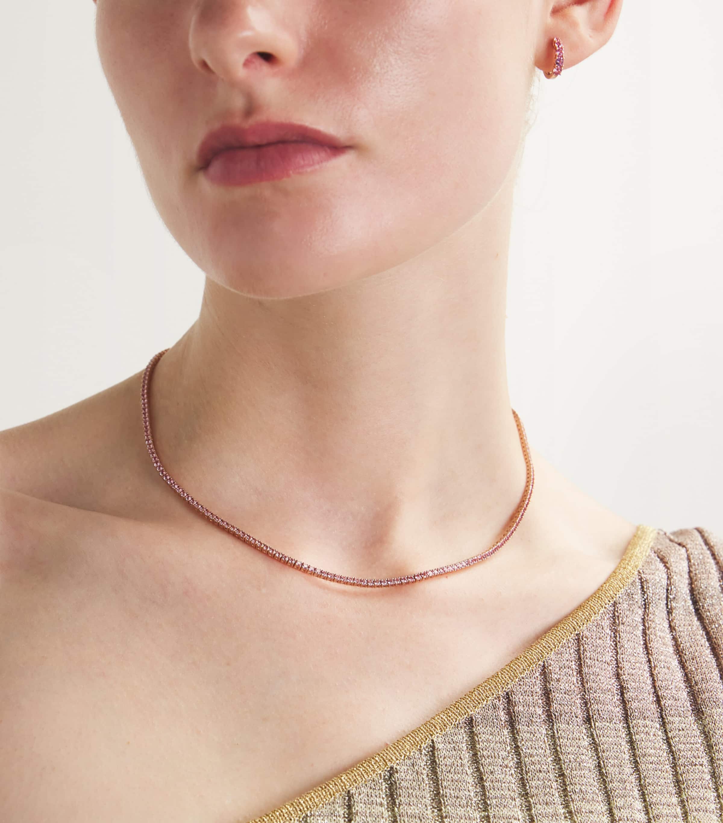Anita Ko Rose Gold and Pink Sapphire Hepburn Necklace Rose Gold Image 4