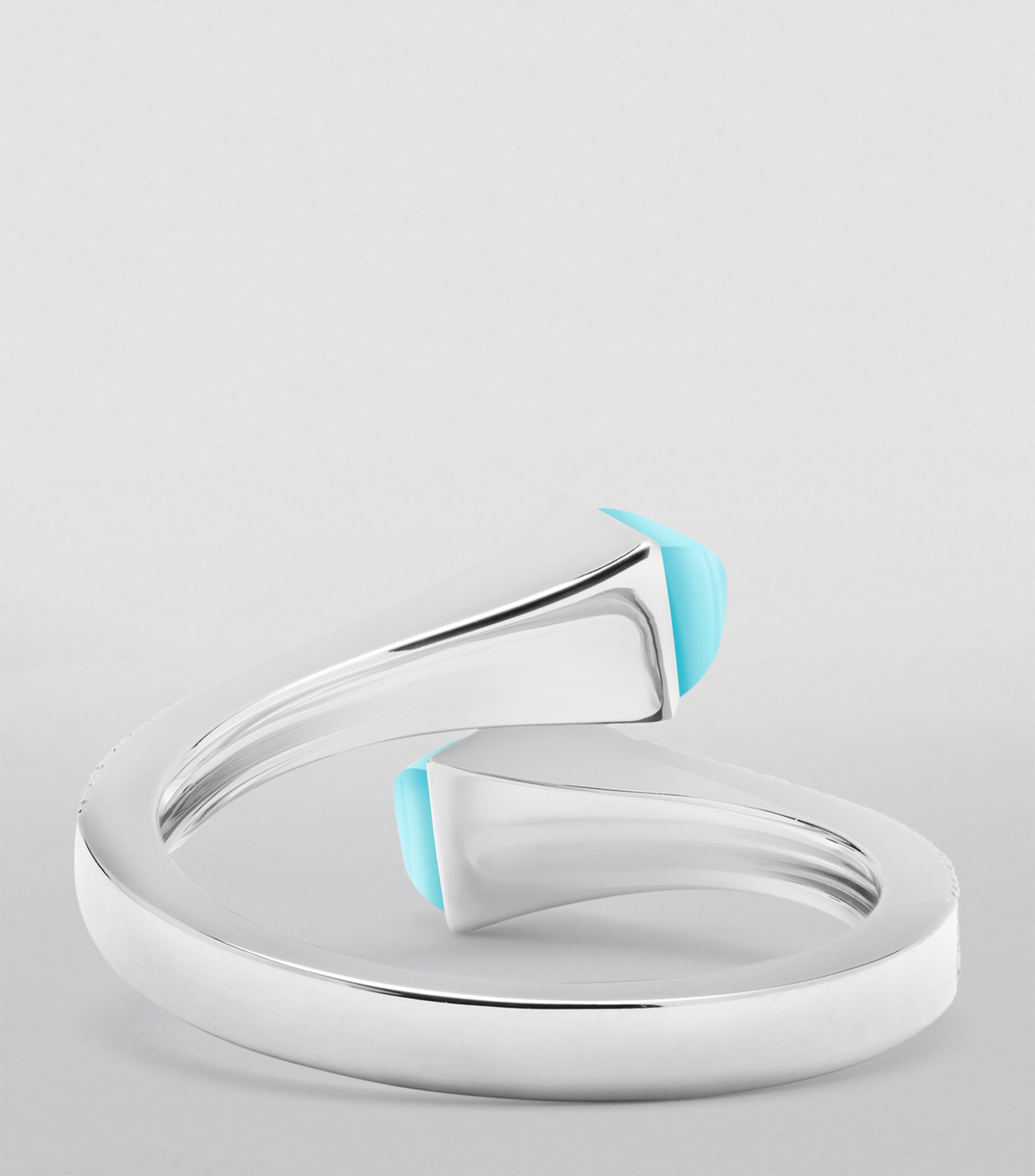 White Gold, Diamond and Sea Blue Chalcedony Cleo Ring WHITE GOLD Image 3