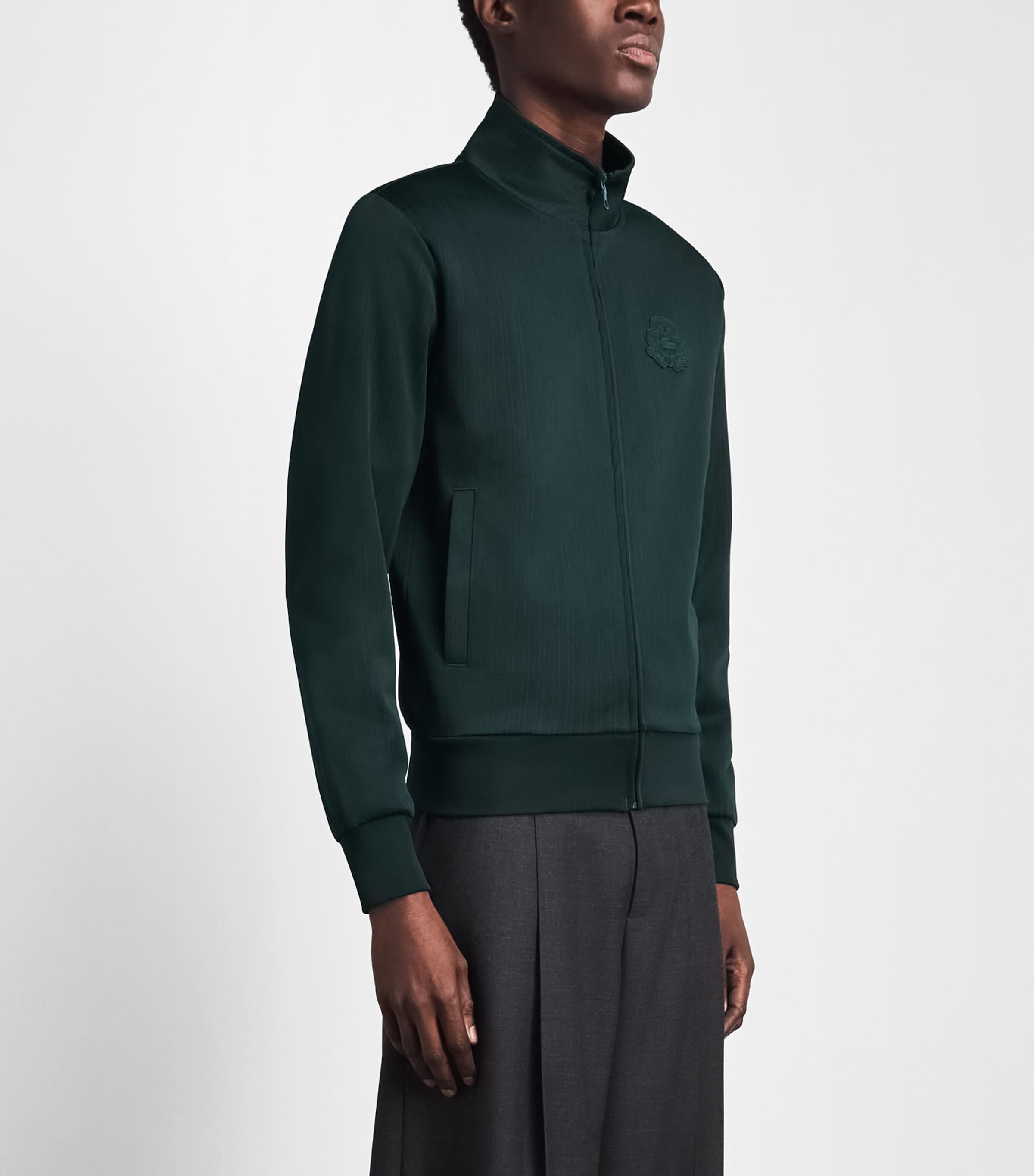 Lacoste Mens Crest Zip-Up Sweatshirt Qjp Varech Fonce Image 4