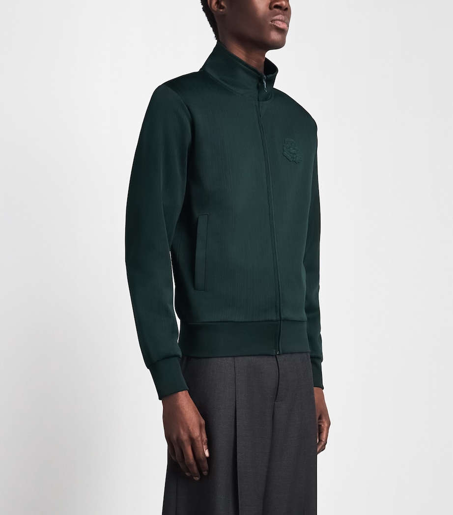 Lacoste Mens Crest Zip-Up Sweatshirt Qjp Varech Fonce Image 4