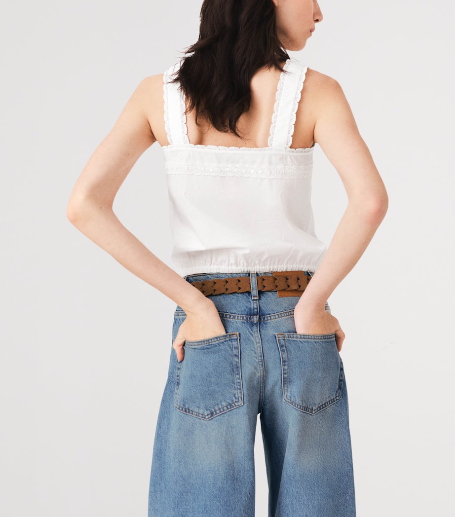 Maje Womens Cotton Tank Top White Image 4