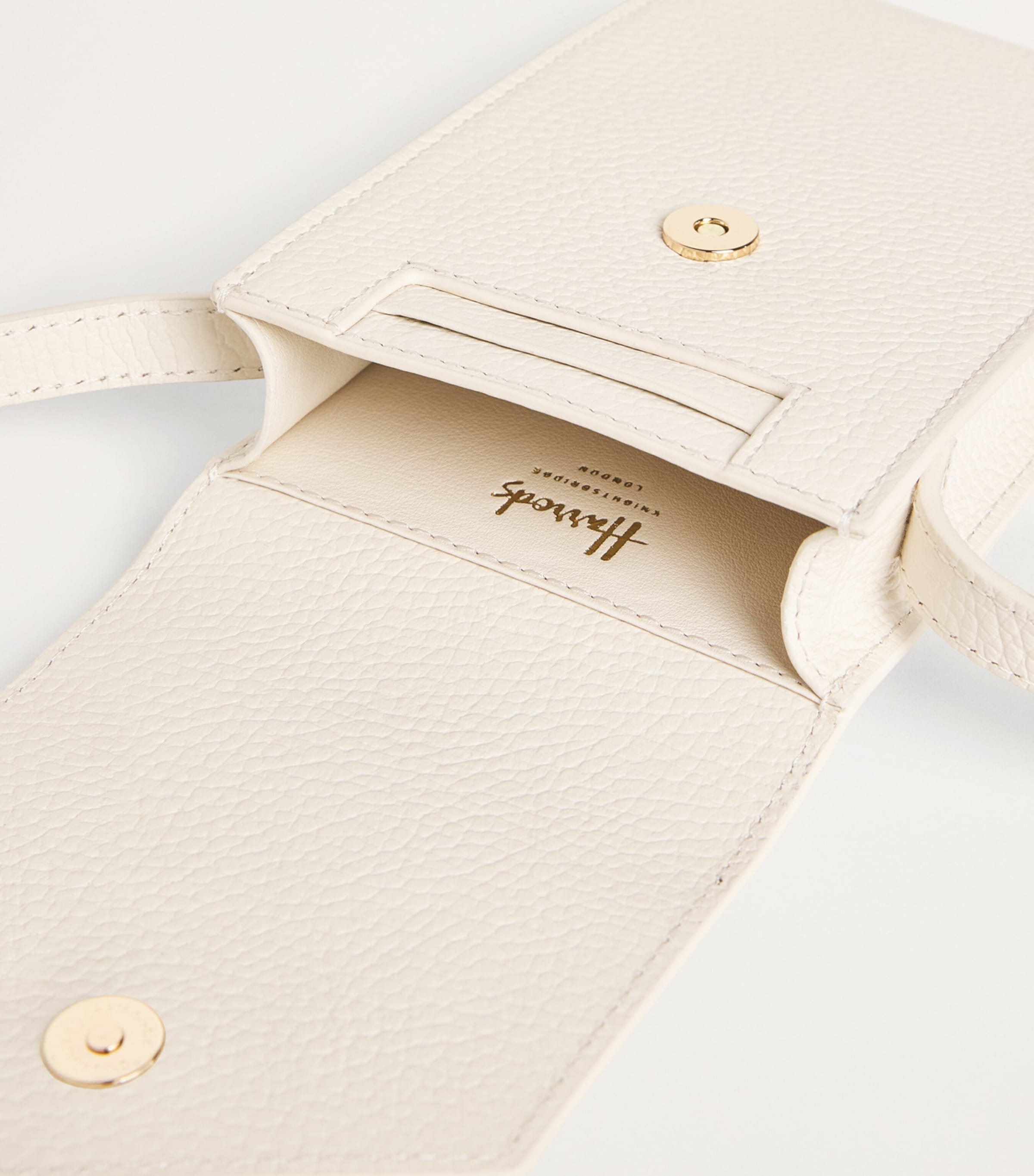 Harrods Leather Phone Pouch Birch Image 4