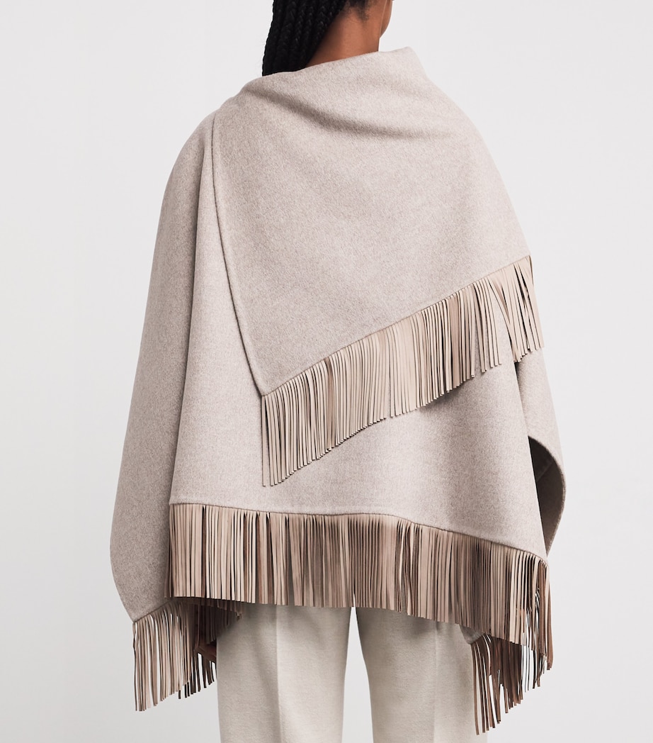 Wool-Alpaca-Cashmere Poncho K29 GREY - TAUPE Image 4