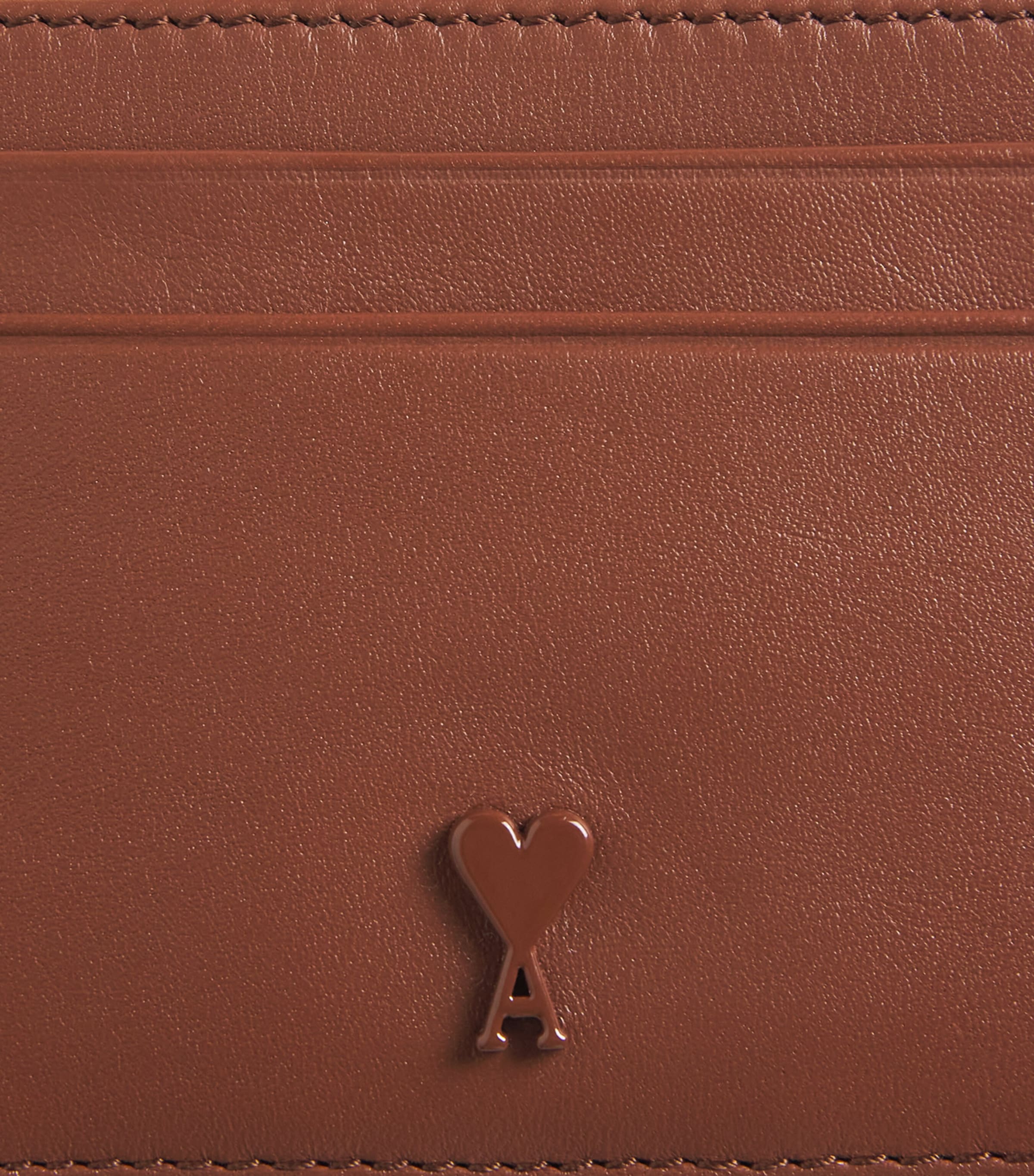 Leather Ami de Coeur Card Holder CARAMEL Image 3