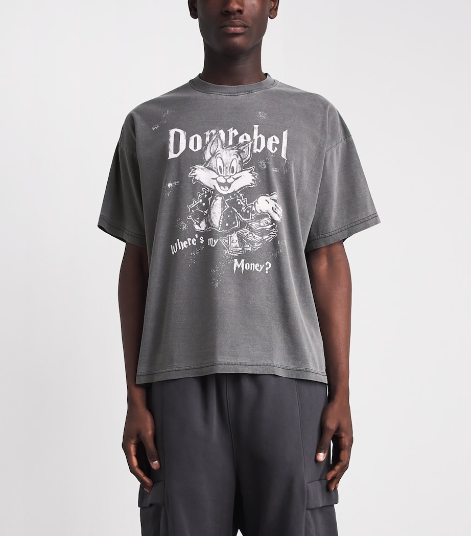DOMREBEL Mens Cotton Collect T-Shirt Faded Black Image 4