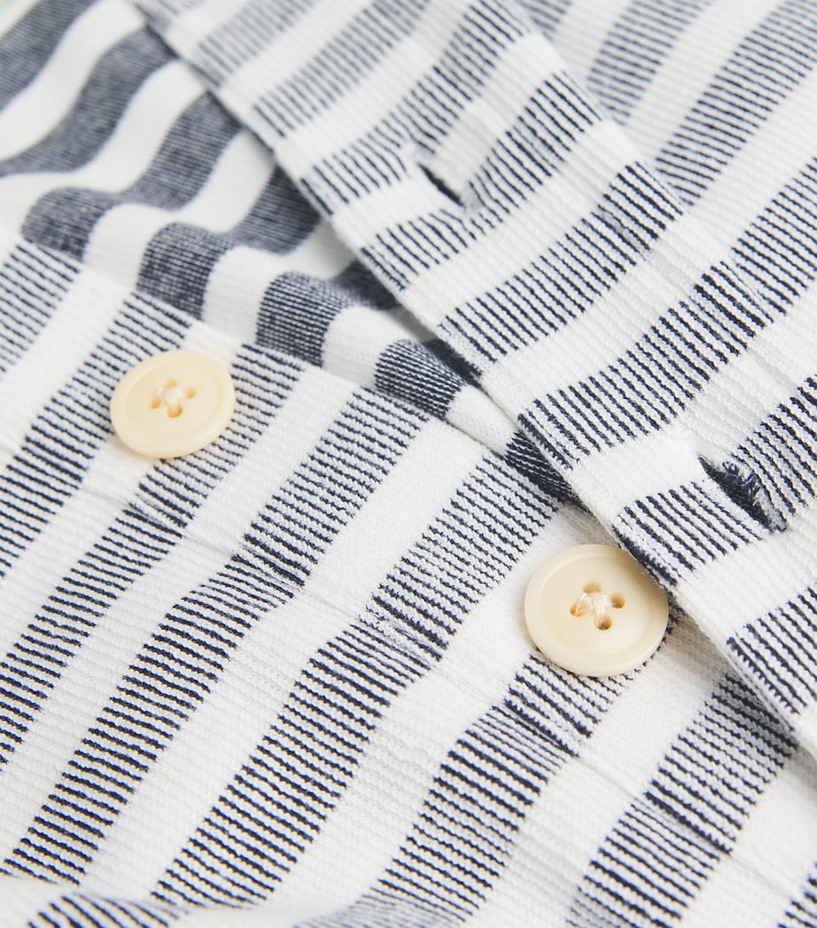 Cotton Stripe Polo Shirt CREAM/NAVY Image 5