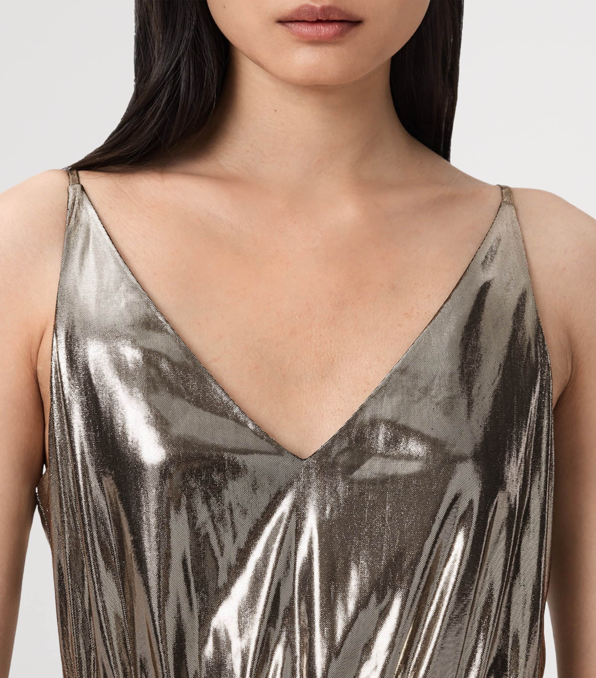 AllSaints Womens Spark Sweater and Maxi Dress Set Bronze Brown Image 7