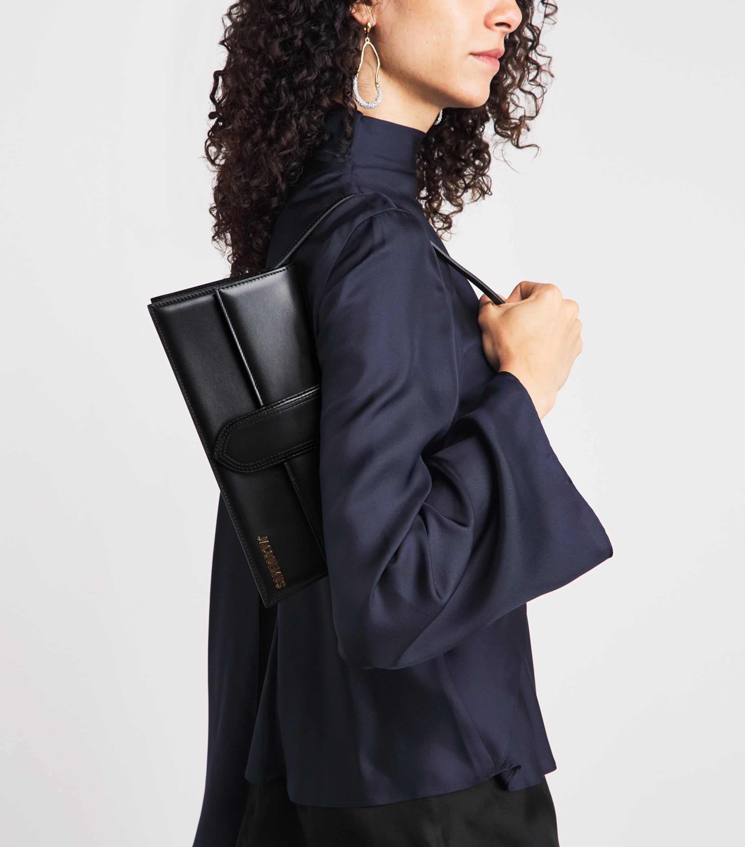 Jacquemus Leather Le Grand Bambino Top-Handle Bag Black Image 4