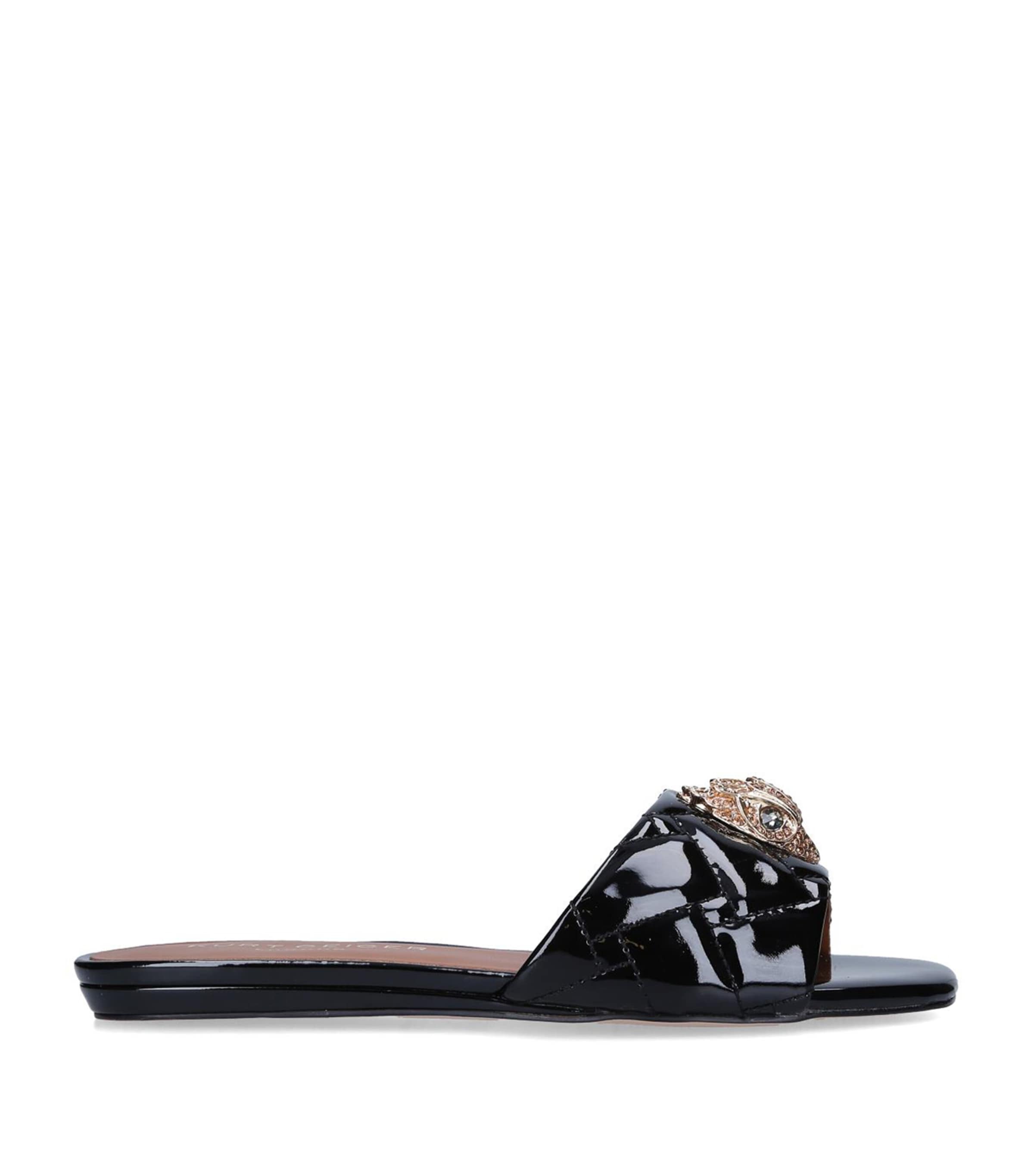 Patent Kensington Flat Sandals BLACK Image 3