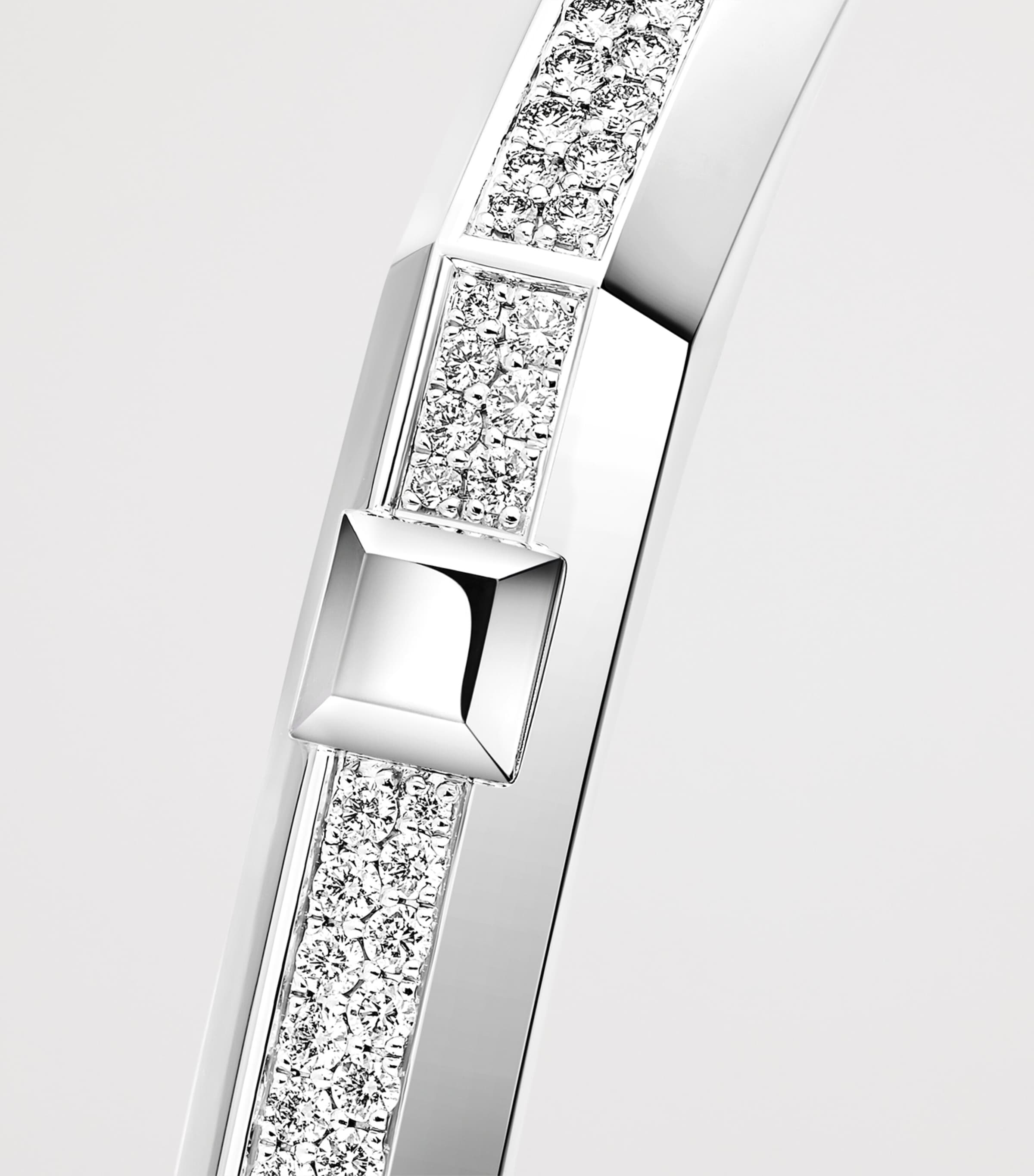 Messika Moderniste Medium White Gold and Diamond Pavé Bangle White Gold Image 3