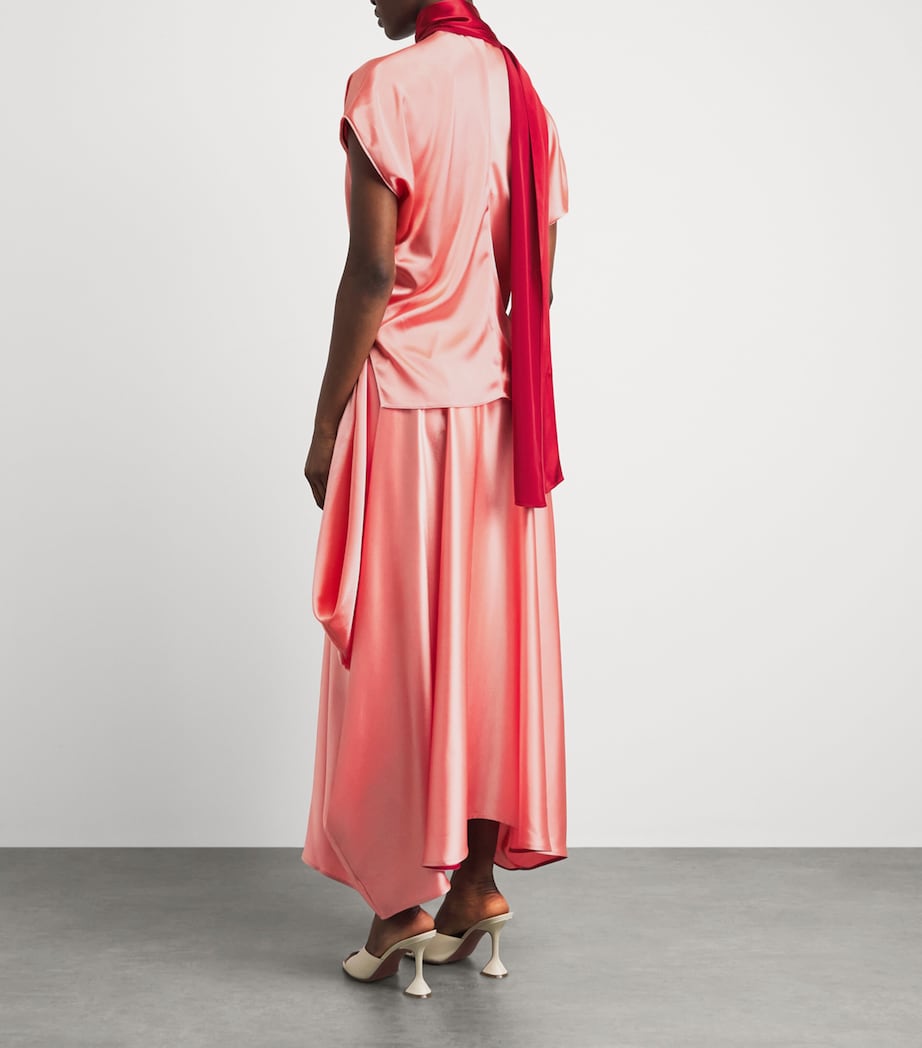Roksanda Womens Satin Nava Top Peach Pink Image 5