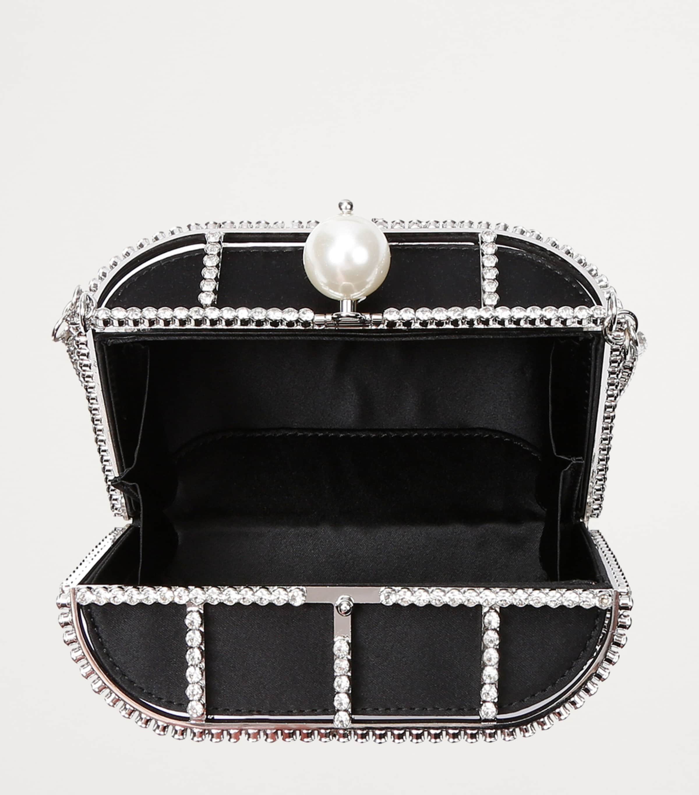 Rosantica Mini Crystal-Embellished Holli Cross-Body Bag Silver Image 3