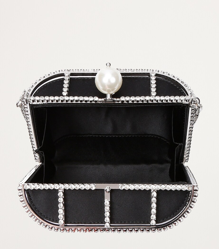 Rosantica Mini Crystal-Embellished Holli Cross-Body Bag Silver Image 3