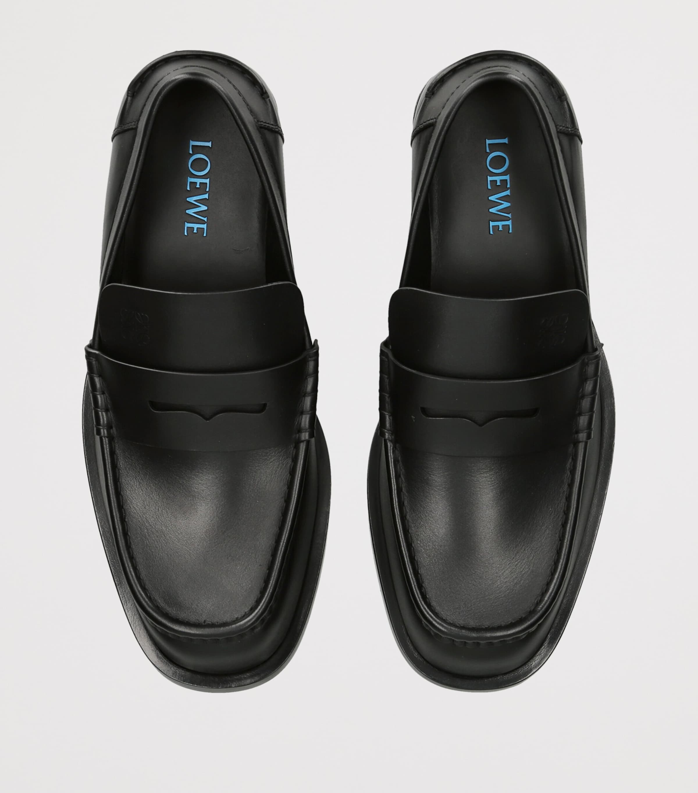 LOEWE Leather Bobine Loafers Black Image 4