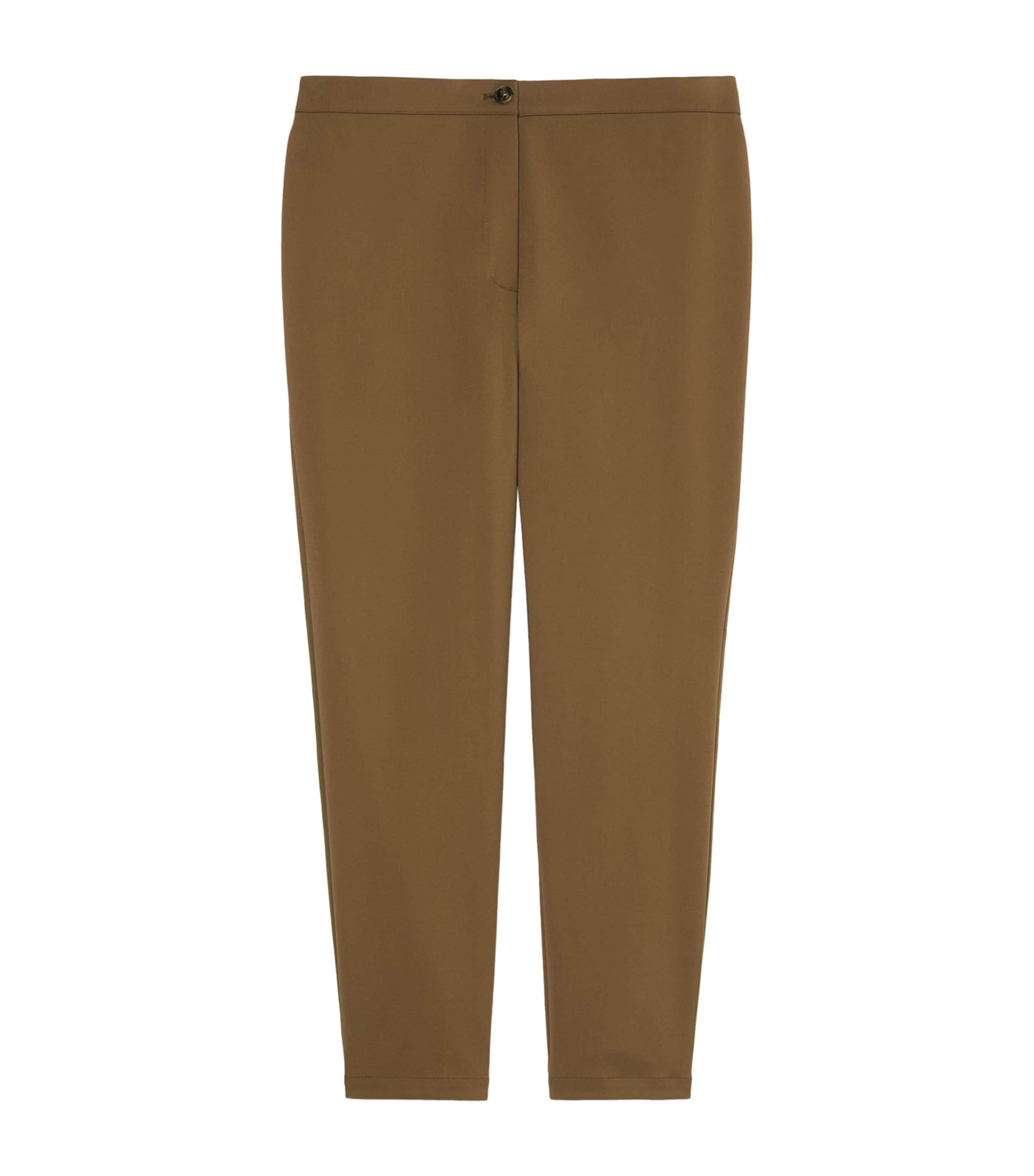 Marina Rinaldi Womens Canvas Slim Trousers Kaki Image 1