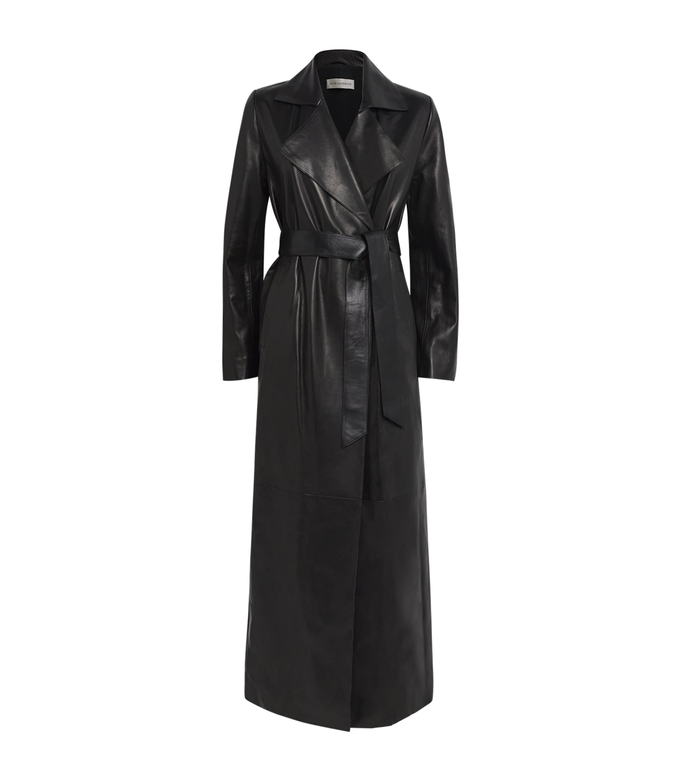 Nour Hammour Lambskin Kasha Coat In Black