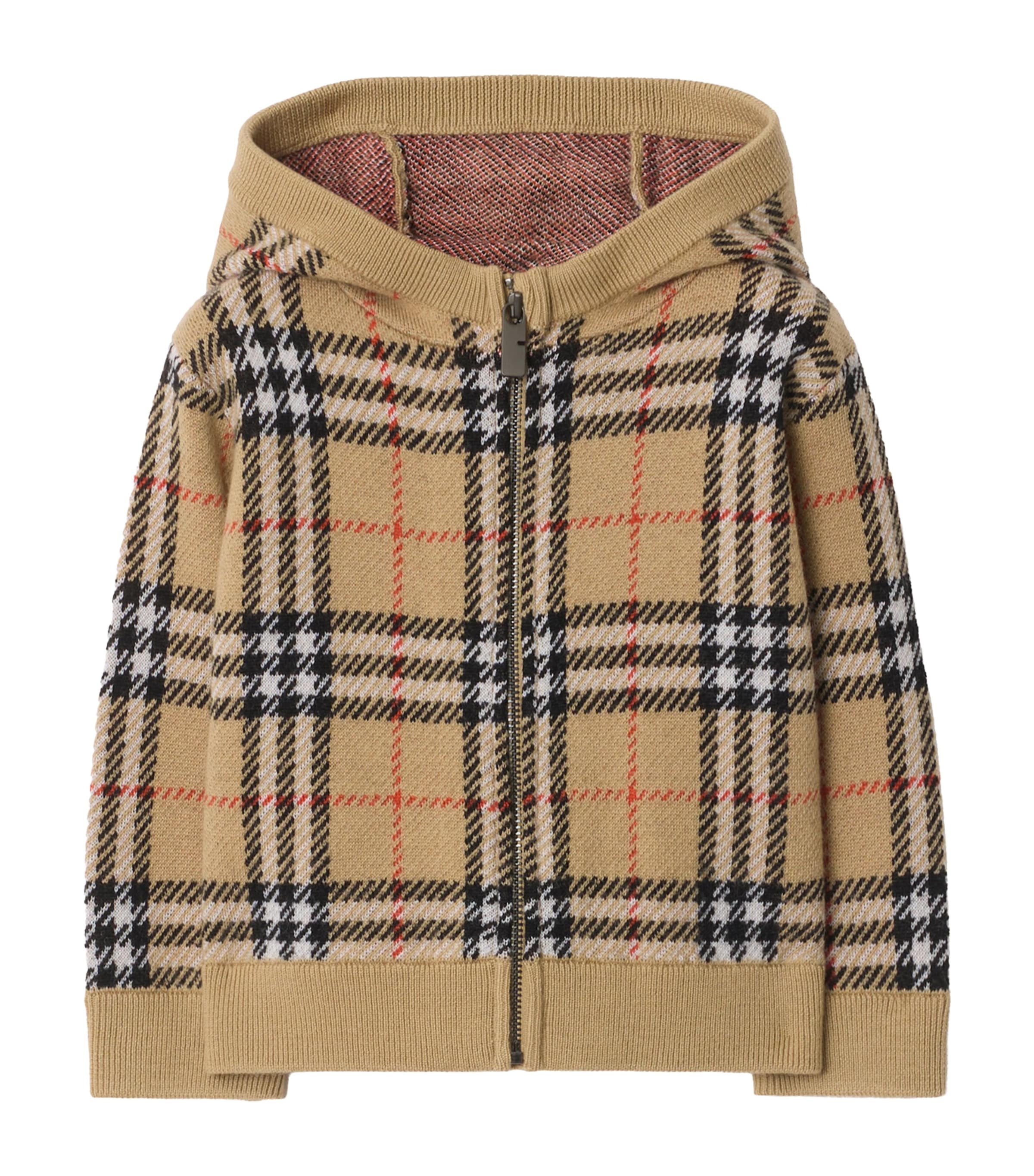Wool Check Zip-Up Hoodie (6-36 Months) SAND IP CHECK Image 1