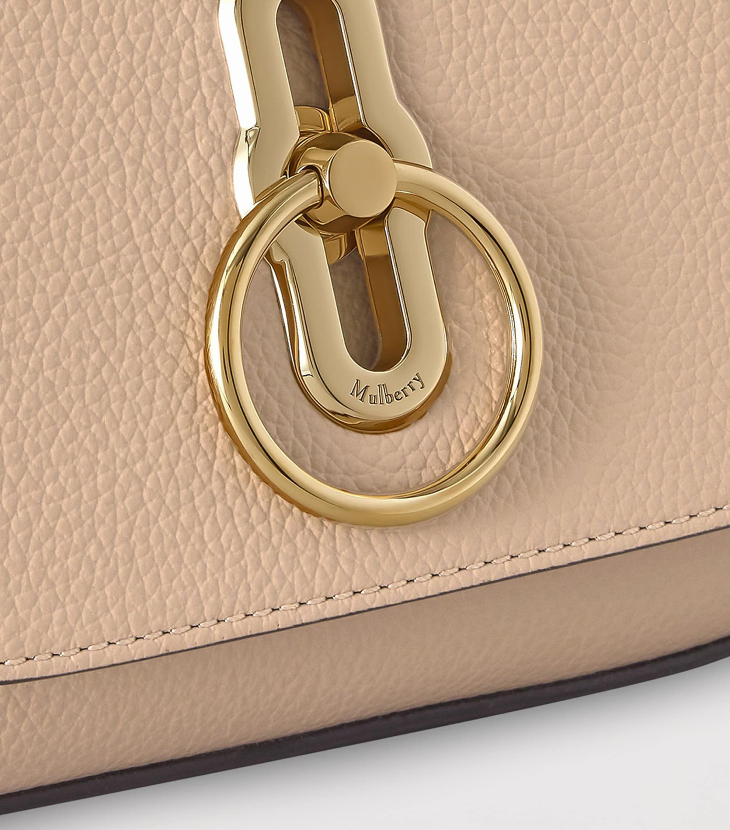 Mulberry Small Leather Amberley Satchel Cross-Body Bag Crumpet Image 5
