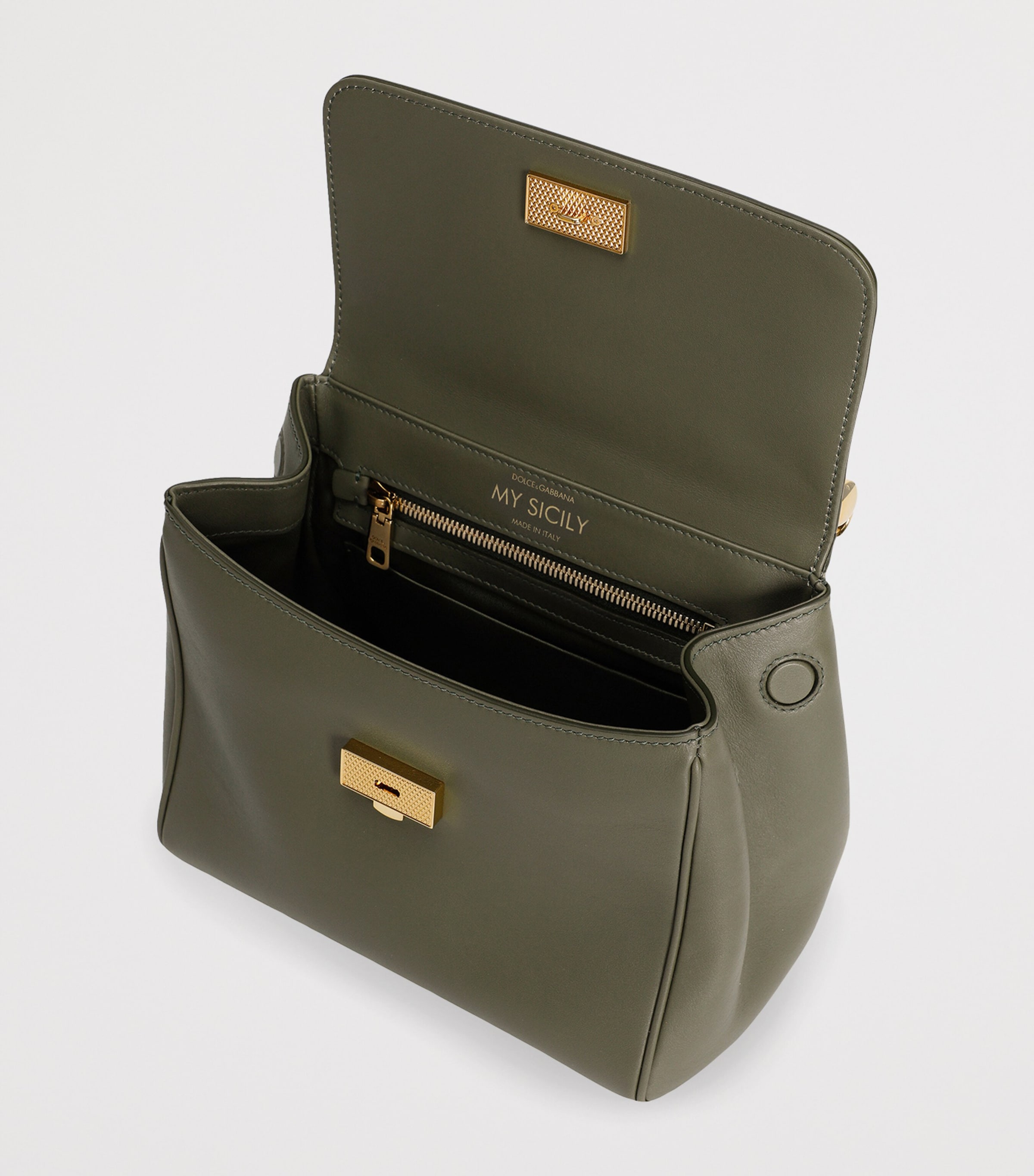 Leather My Sicily Top-Handle Bag 80560-DARK GREE Image 7