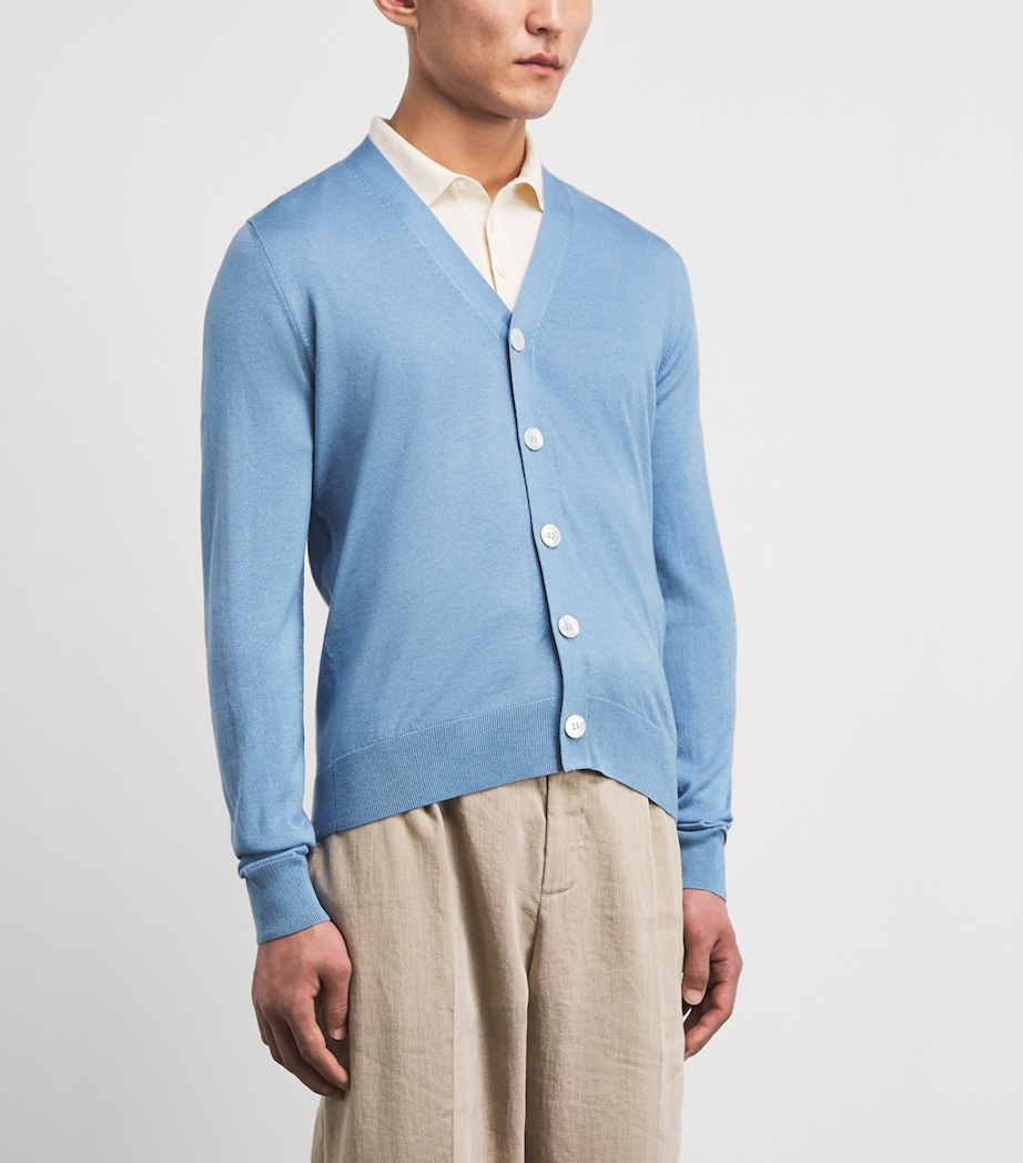 Isaia Mens Silk-Cashmere Cardigan Image 4