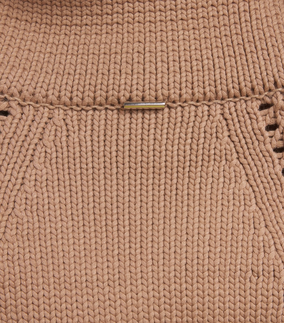 System Mens Cotton-Blend Collar Cardigan Camel Image 6