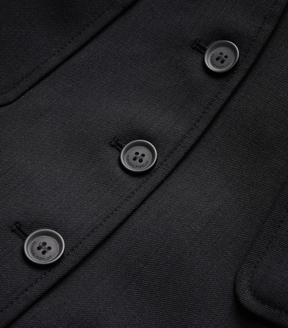 Wool-Blend Mini skirt BLACK Image 5