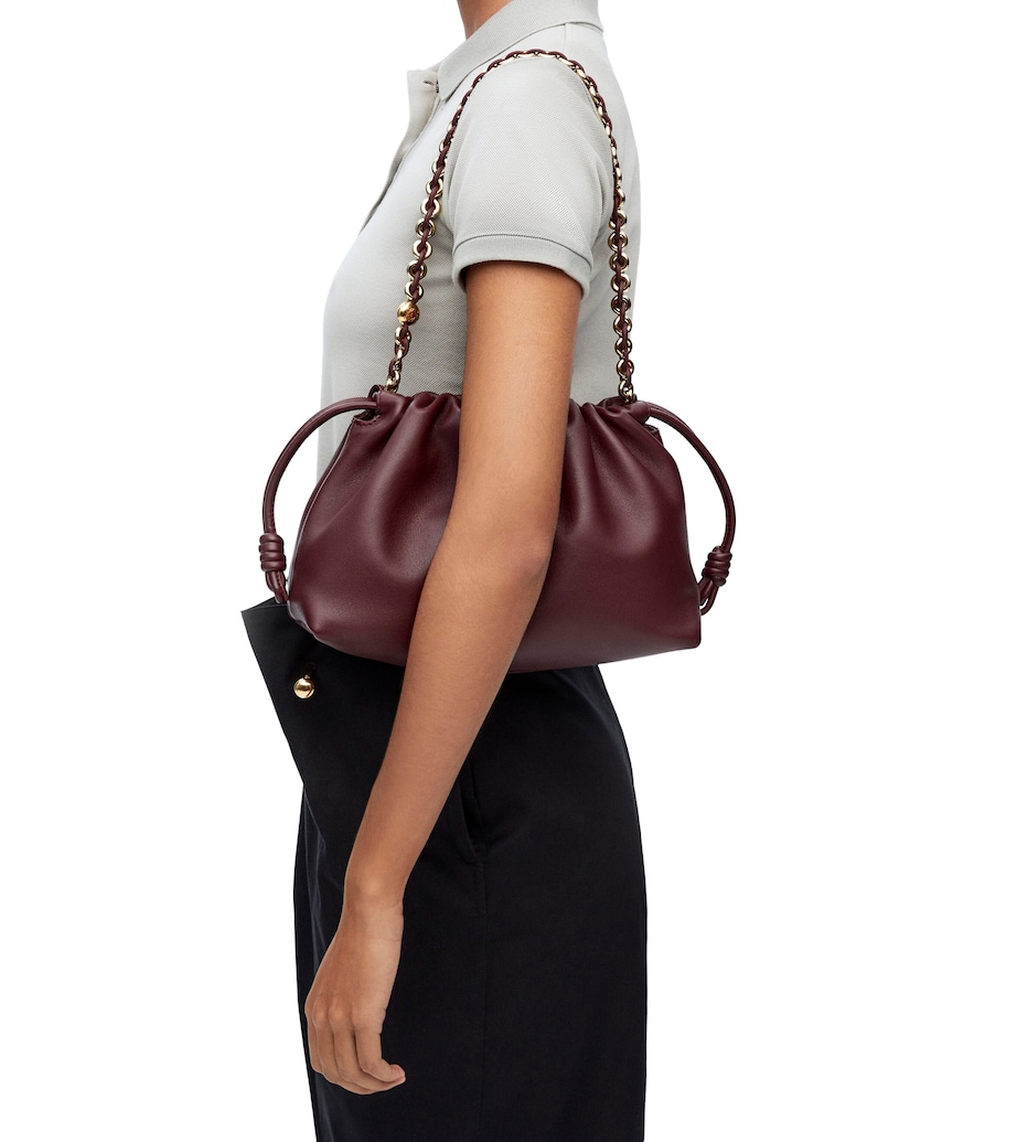 LOEWE Leather Flamenco Purse Dark Burgundy Image 12