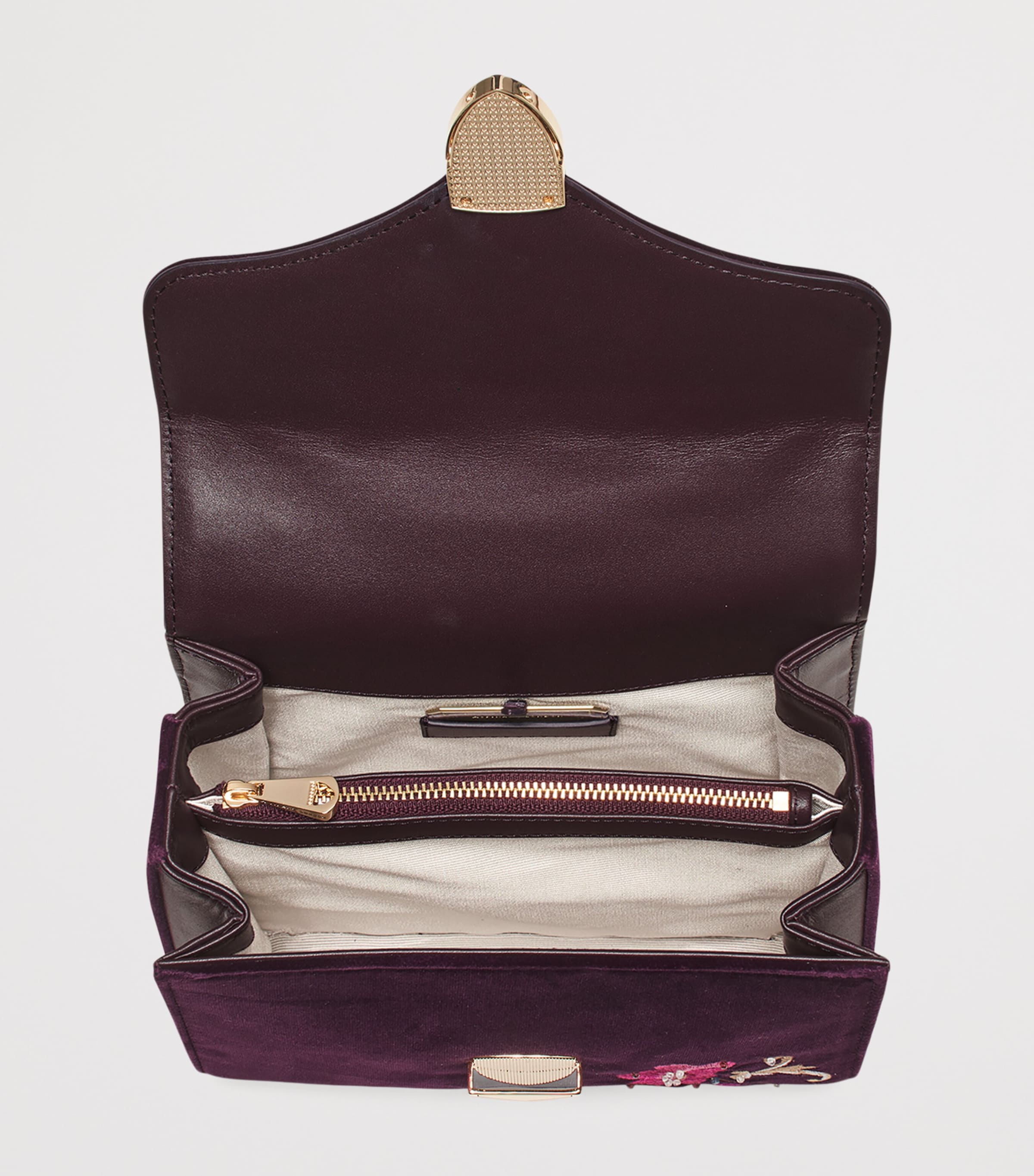 Midi Velvet Floral Embroidered Mayfair Bag CASSIS Image 5