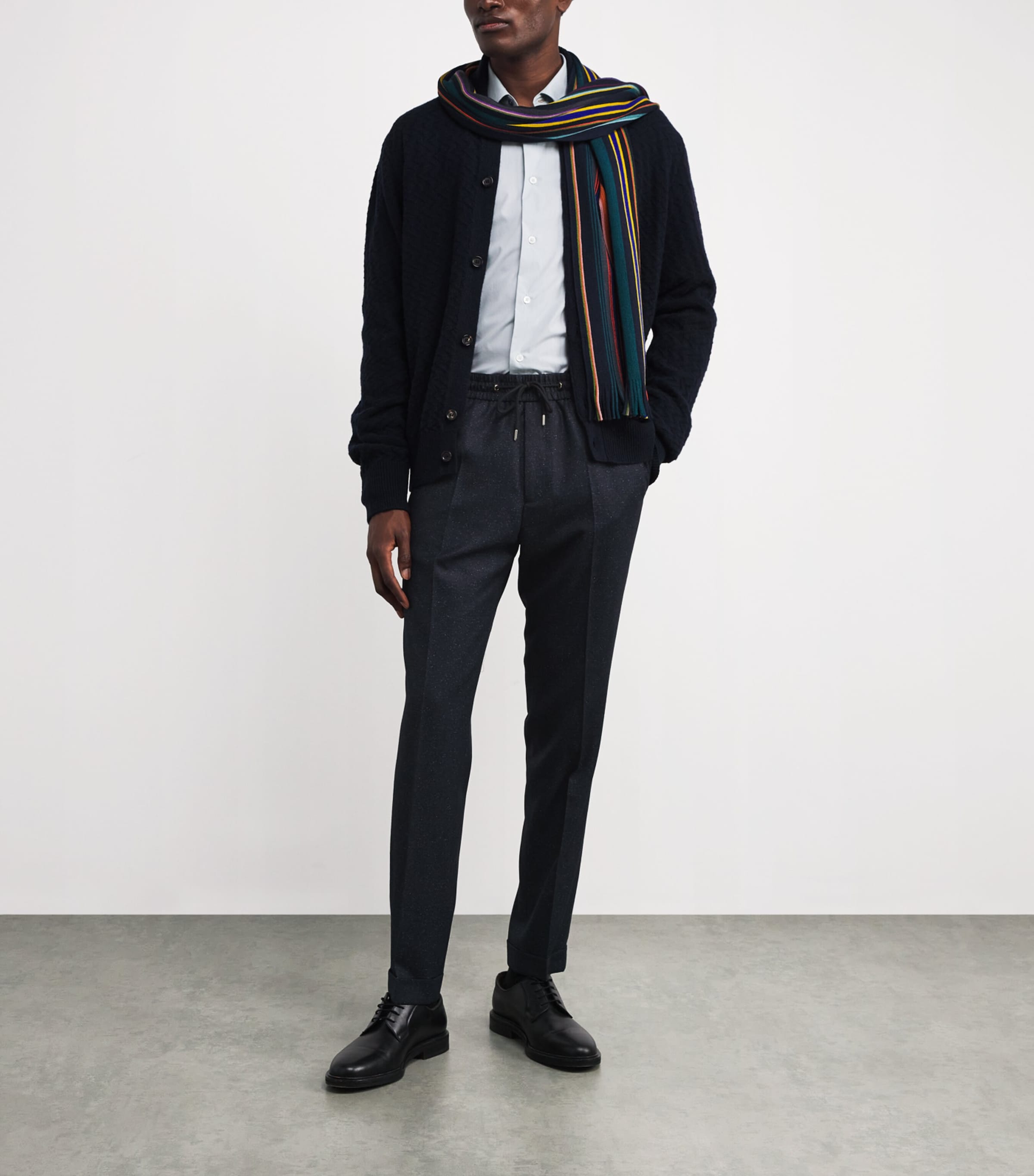 Wool Drawstring Trousers 47_NAVY Image 2