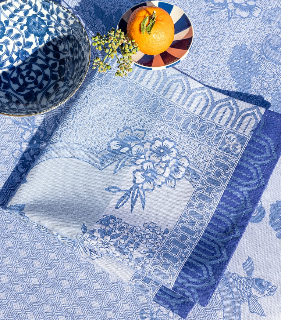 Le Jacquard Français Cotton Promenade Impériale Napkin (50cm x 50cm) Blue Image 2