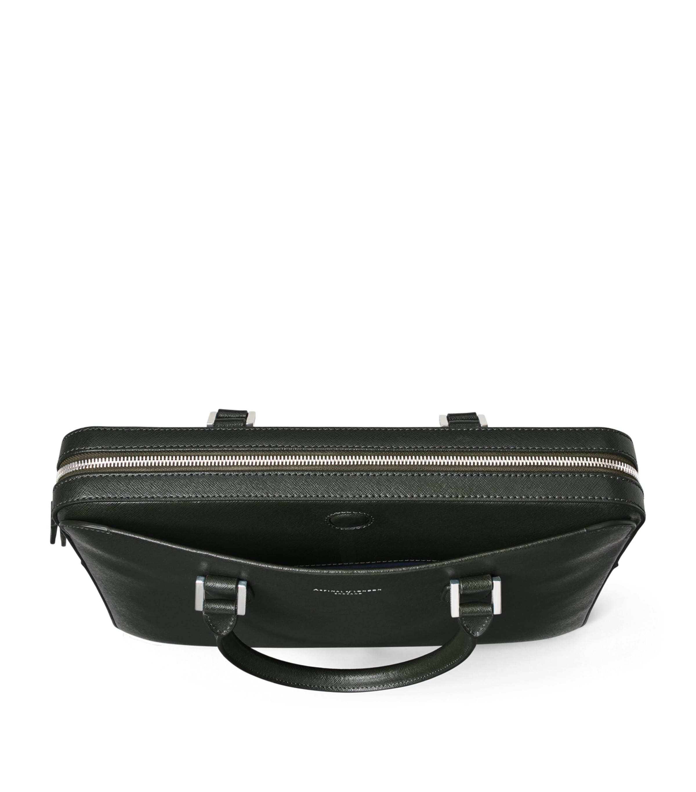 Aspinal Of London Leather Mount Street Briefcase Bag Forestgreen Image 5