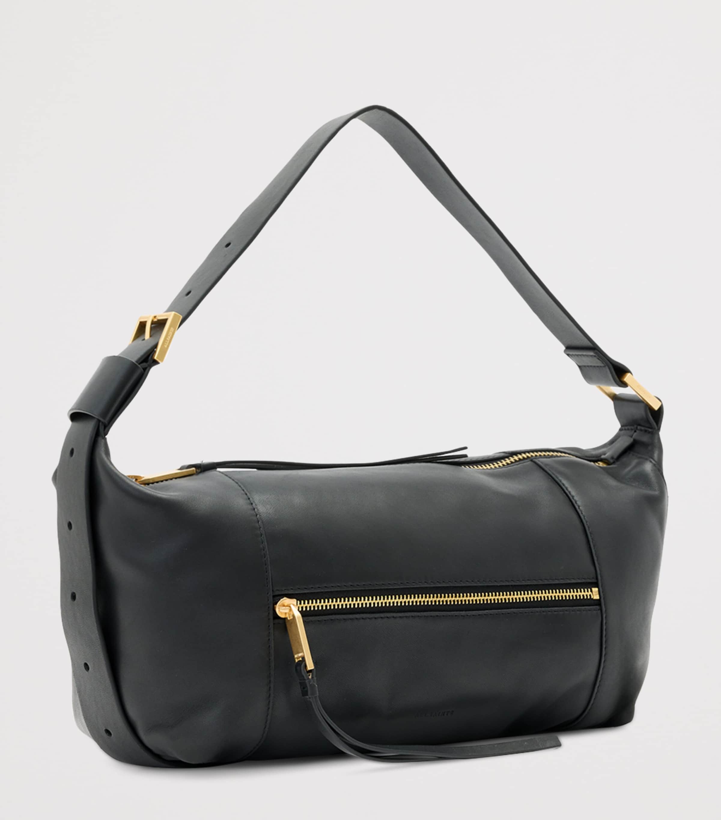 Leather Vega Shoulder Bag BLACK Image 2