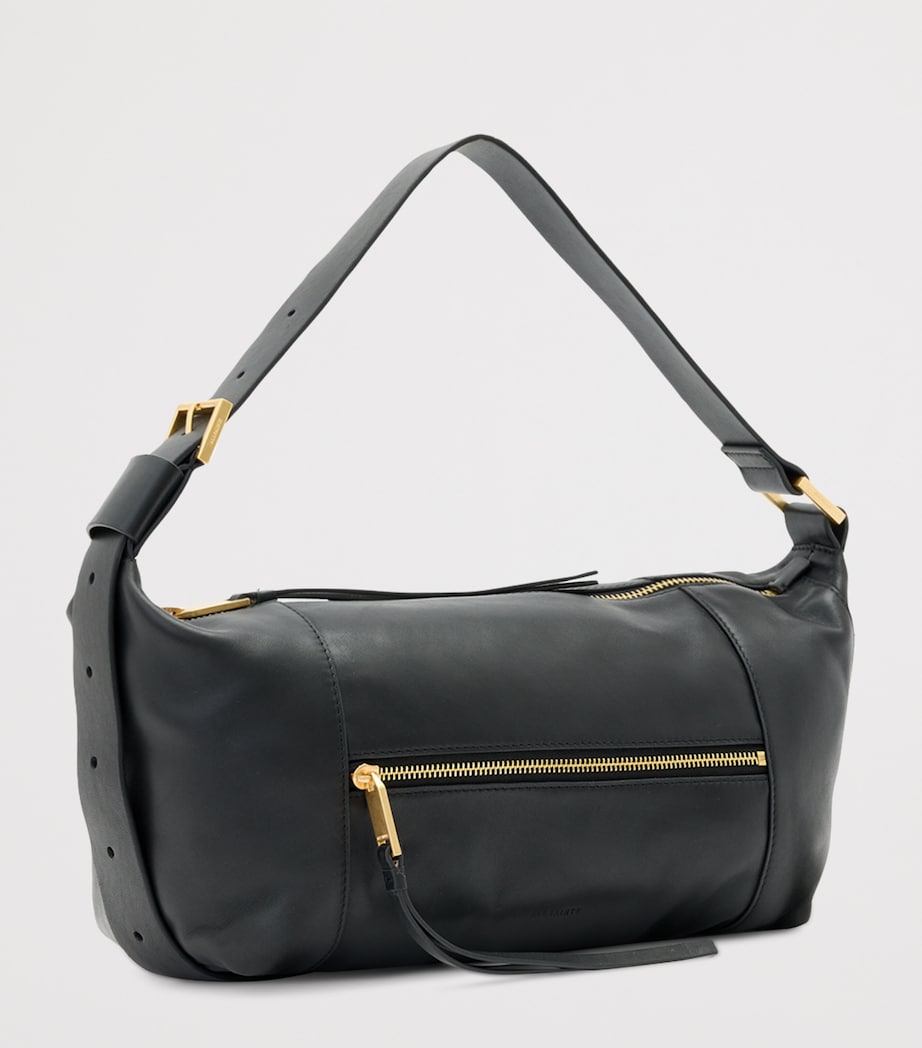 Leather Vega Shoulder Bag BLACK Image 2