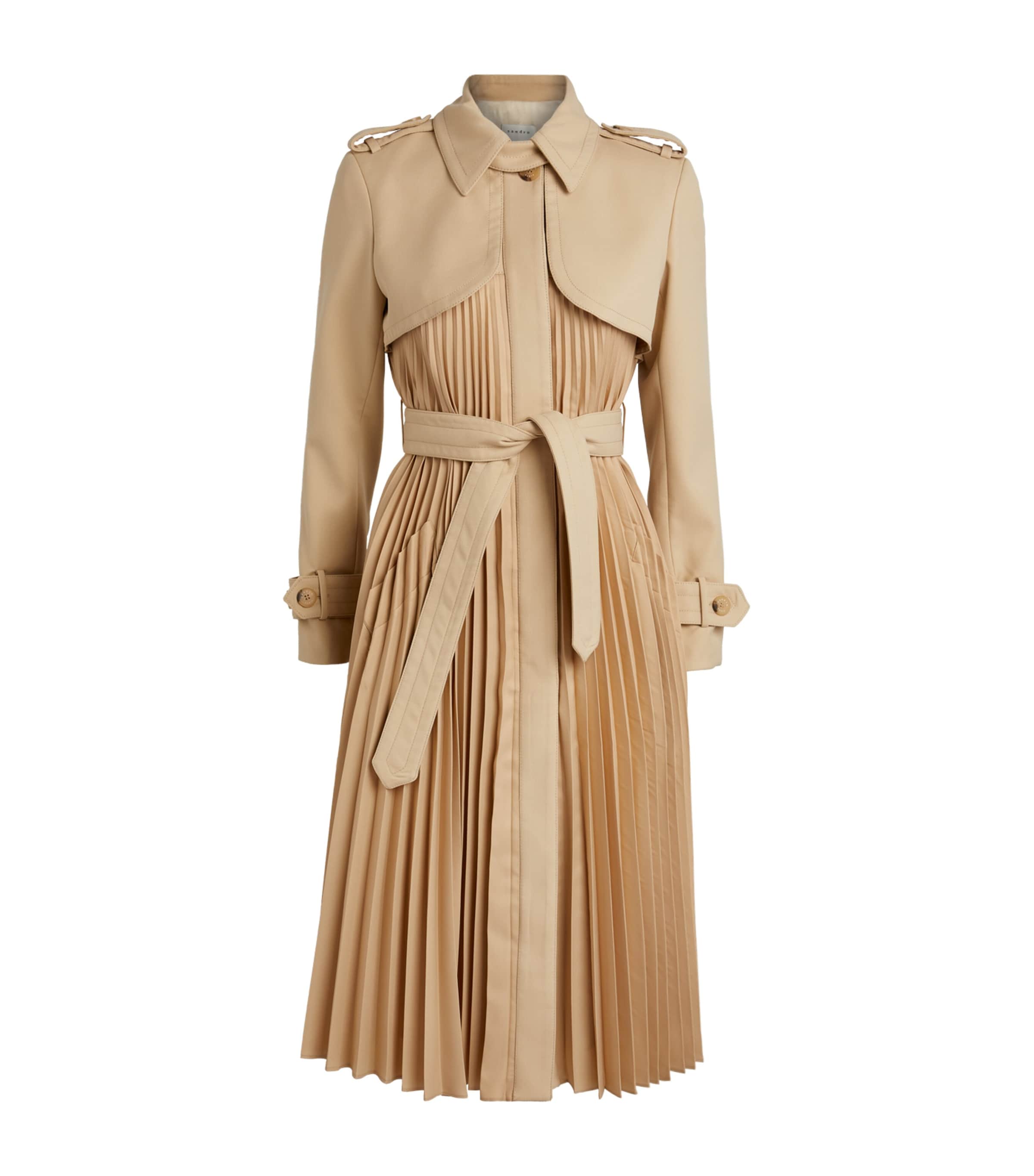 Pleated Trench Coat BEIGE Image 2