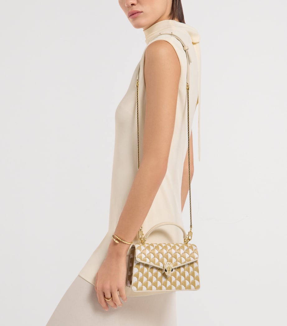 Bvlgari Mini Raffia Serpenti Forever Top-Handle Bag Beige Medium Image 2