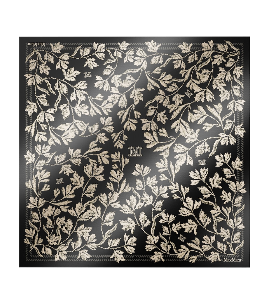 Silk Printed Square Scarf BLACK Image 1