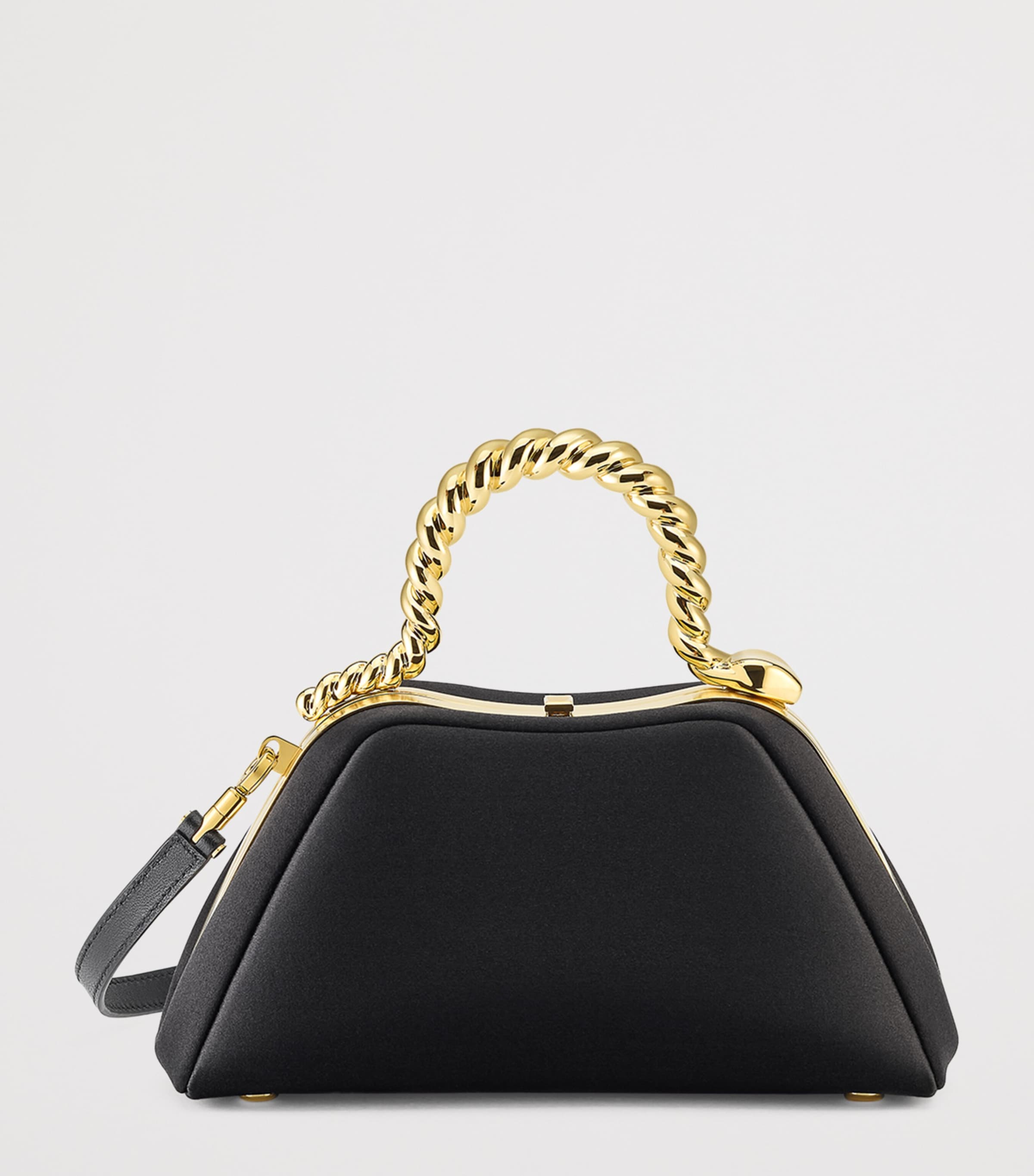 x Geraldine Guyot Mini Satin Serpentine Top-Handle Bag BLACK Image 4