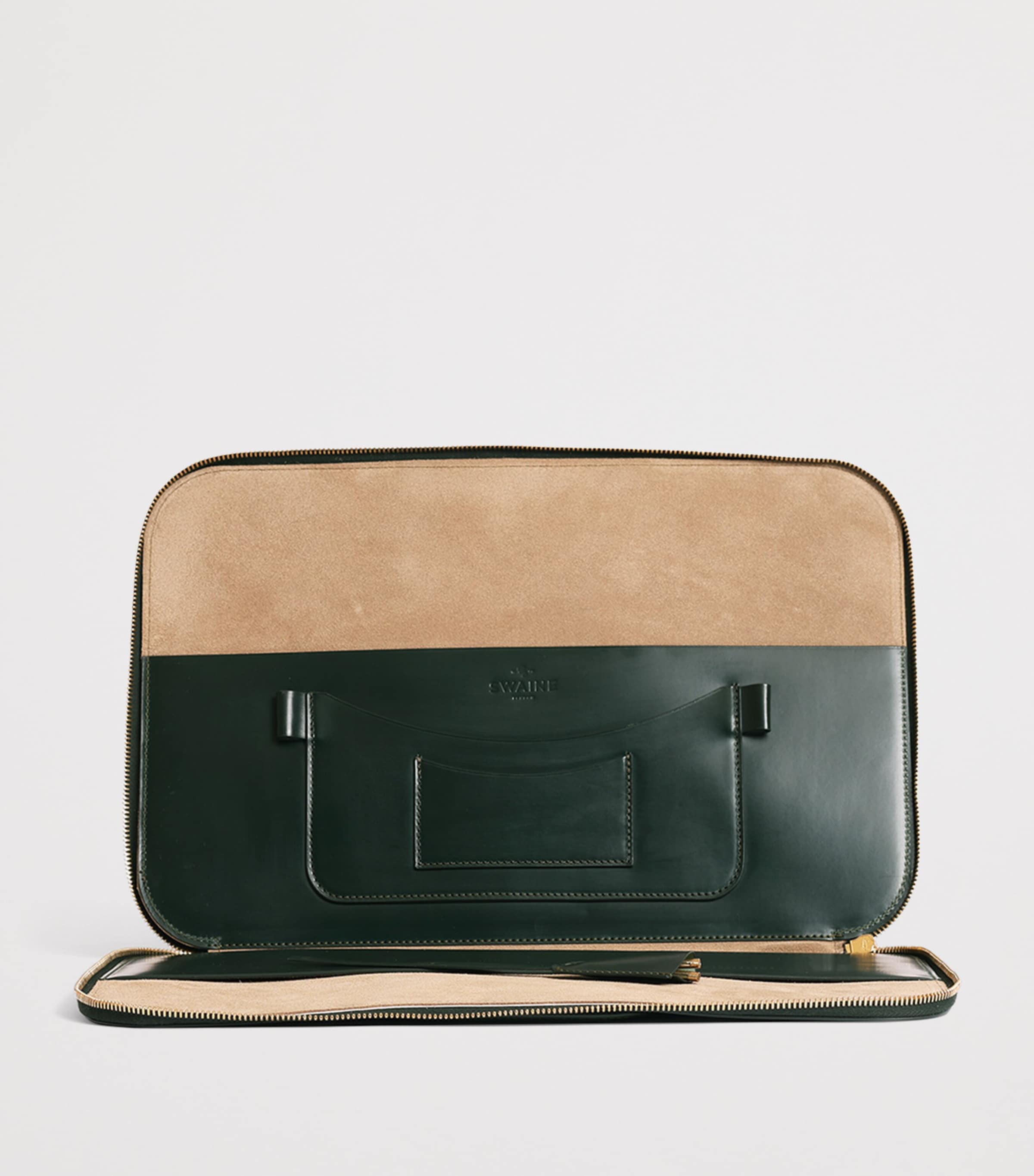 Leather Salisbury Briefcase GREEN Image 3