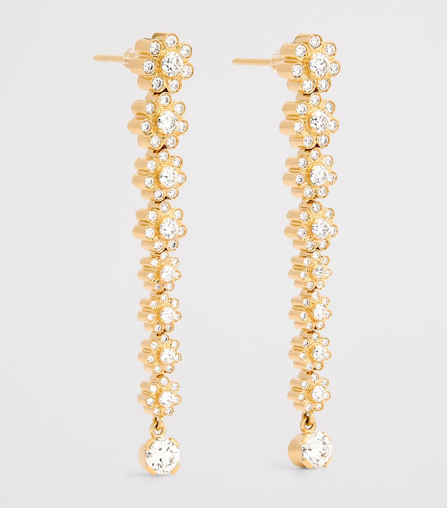 Yellow Gold and Diamond Sienna Fleur Earrings YELLOW GOLD Image 3