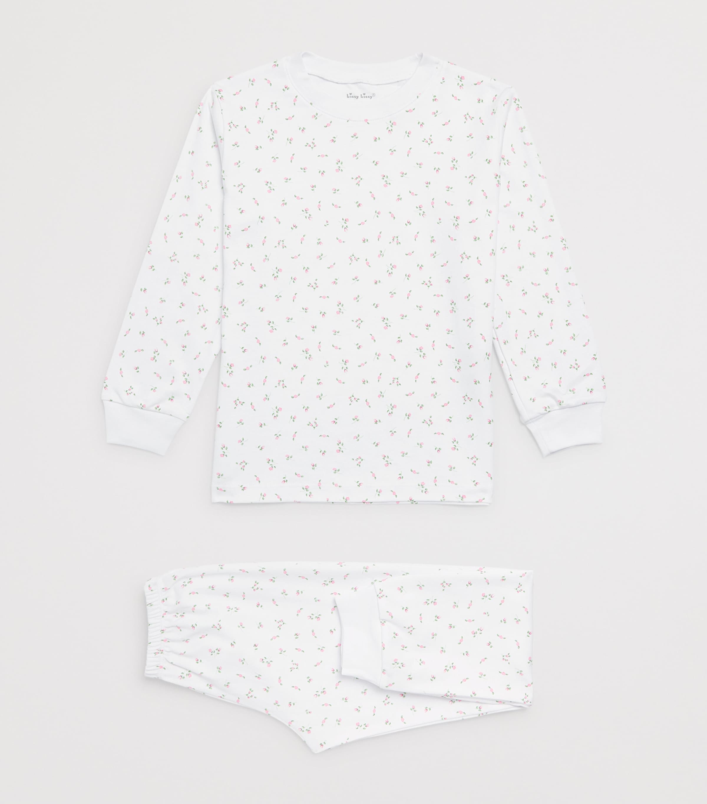 Kissy Kissy Pima Cotton Floral Pyjamas (8-10 Years) Roses Wh Image 2