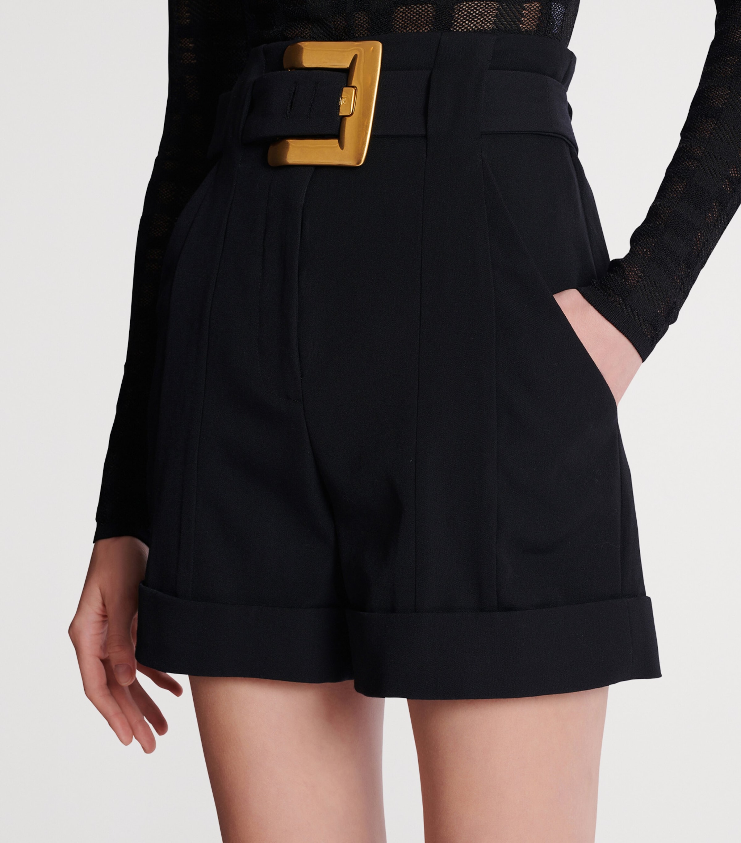 Grain de Poudre Belted Shorts 0PA NOIR Image 5