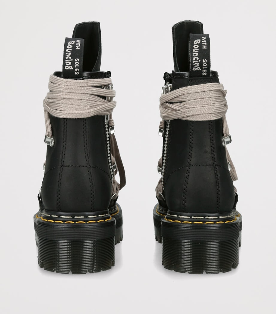 x Dr. Martens Leather 1460 Quad Sole Megalace Ankle Boots BLACK/COMB Image 2