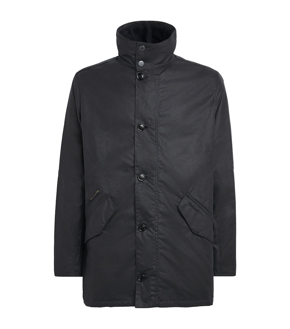 Barbour Mens Waxed Cotton Modern Powell Jacket Navy Image 1