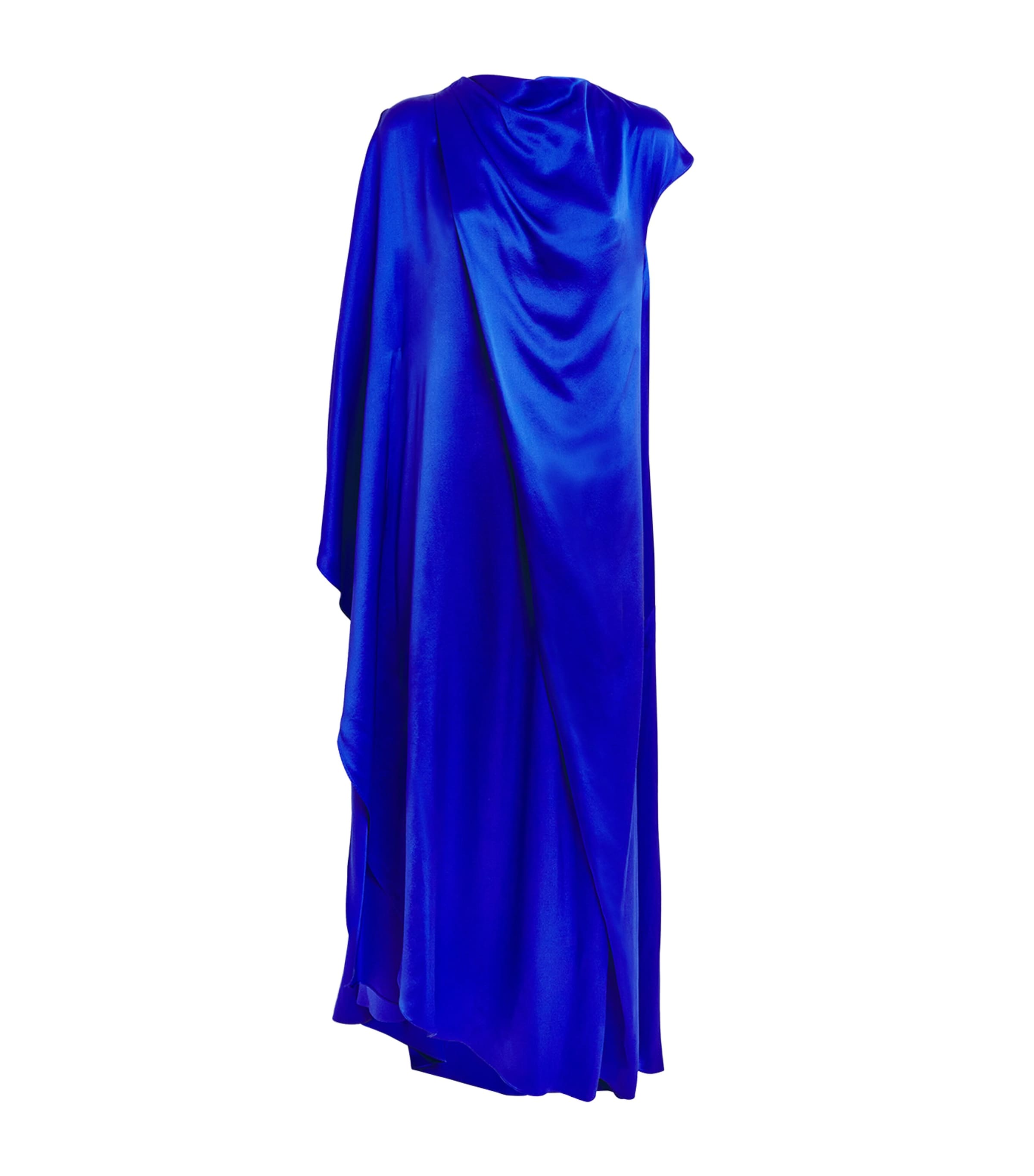 Roksanda Silk Draped Hiba Maxi Dress Persian Blue