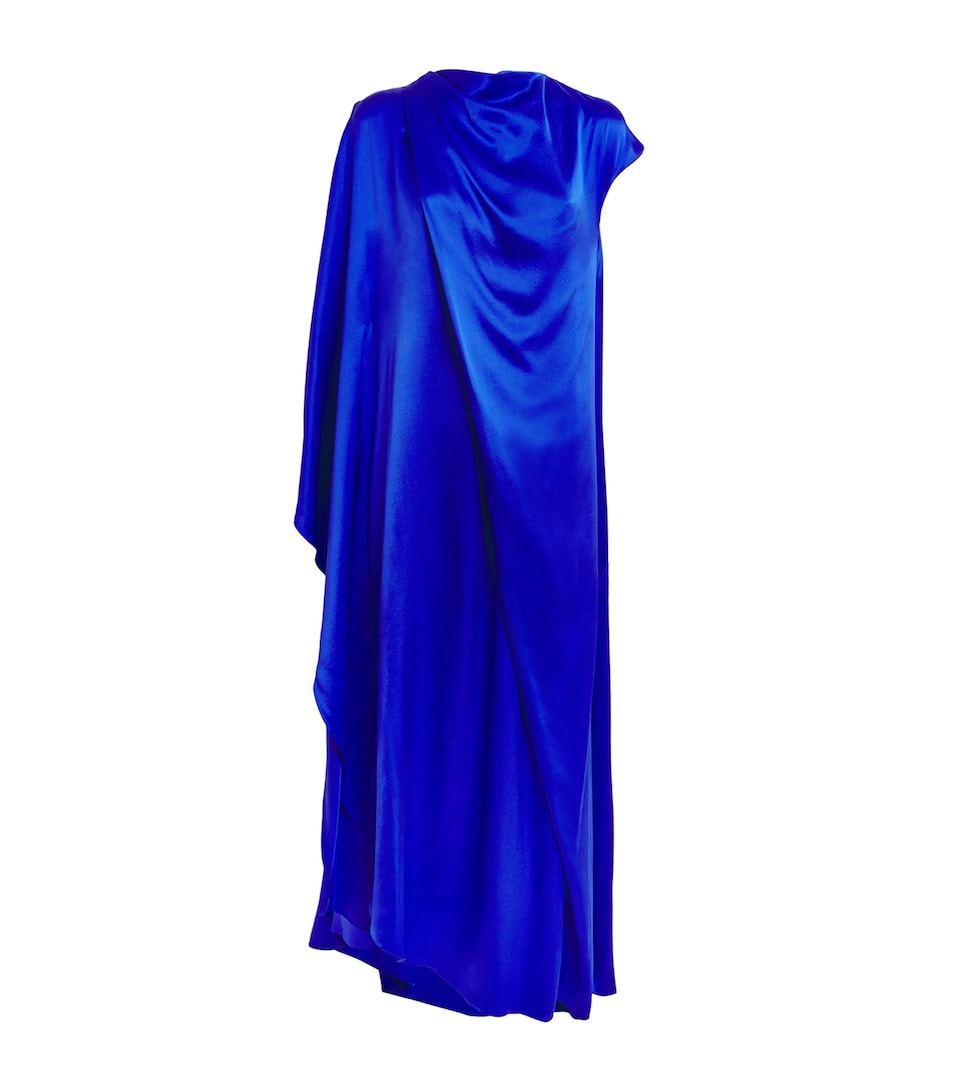 Roksanda Silk Draped Hiba Maxi Dress Persian Blue
